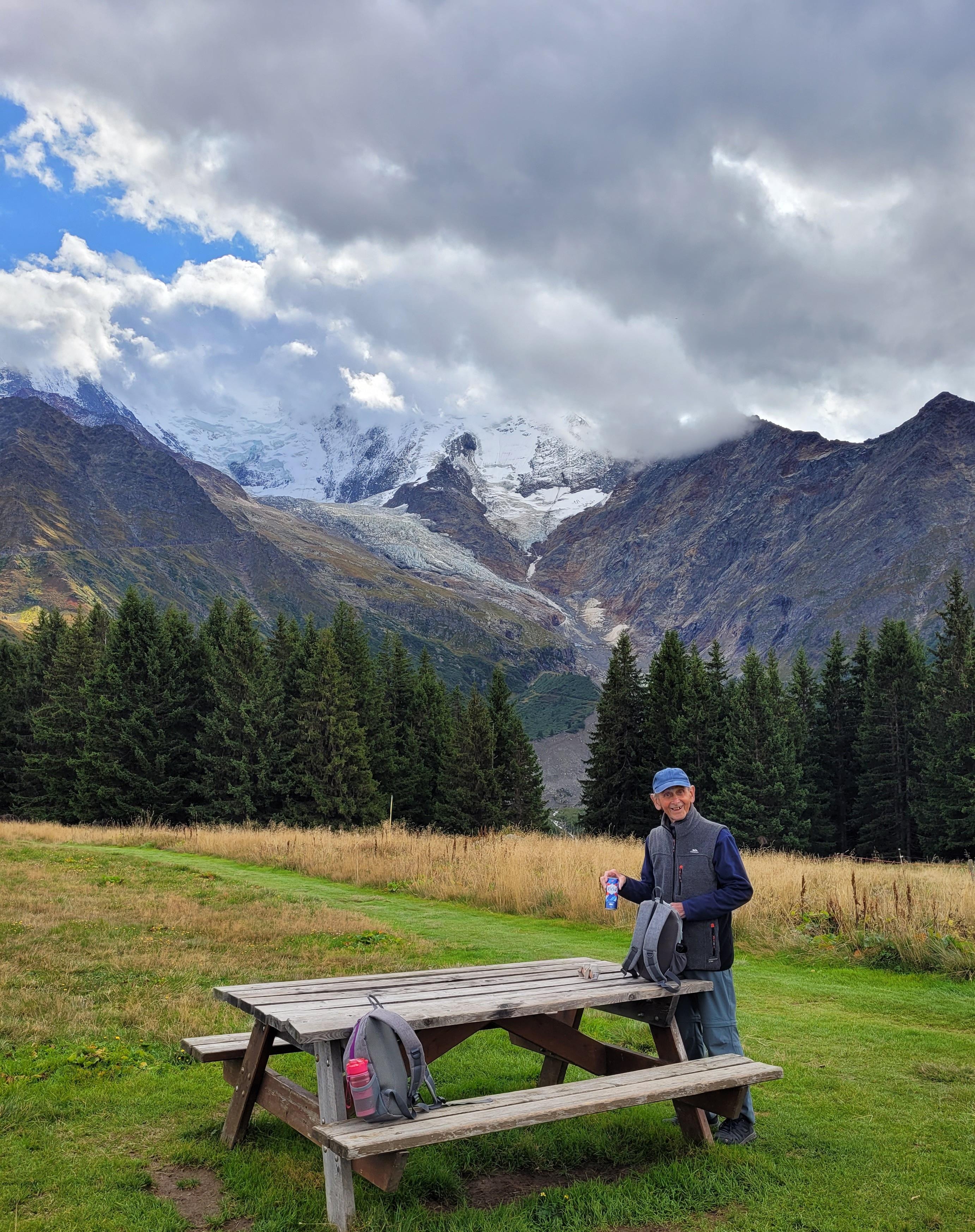 Picnic spot below Mt. Blanc.