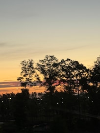 View of sunrise from the balcony