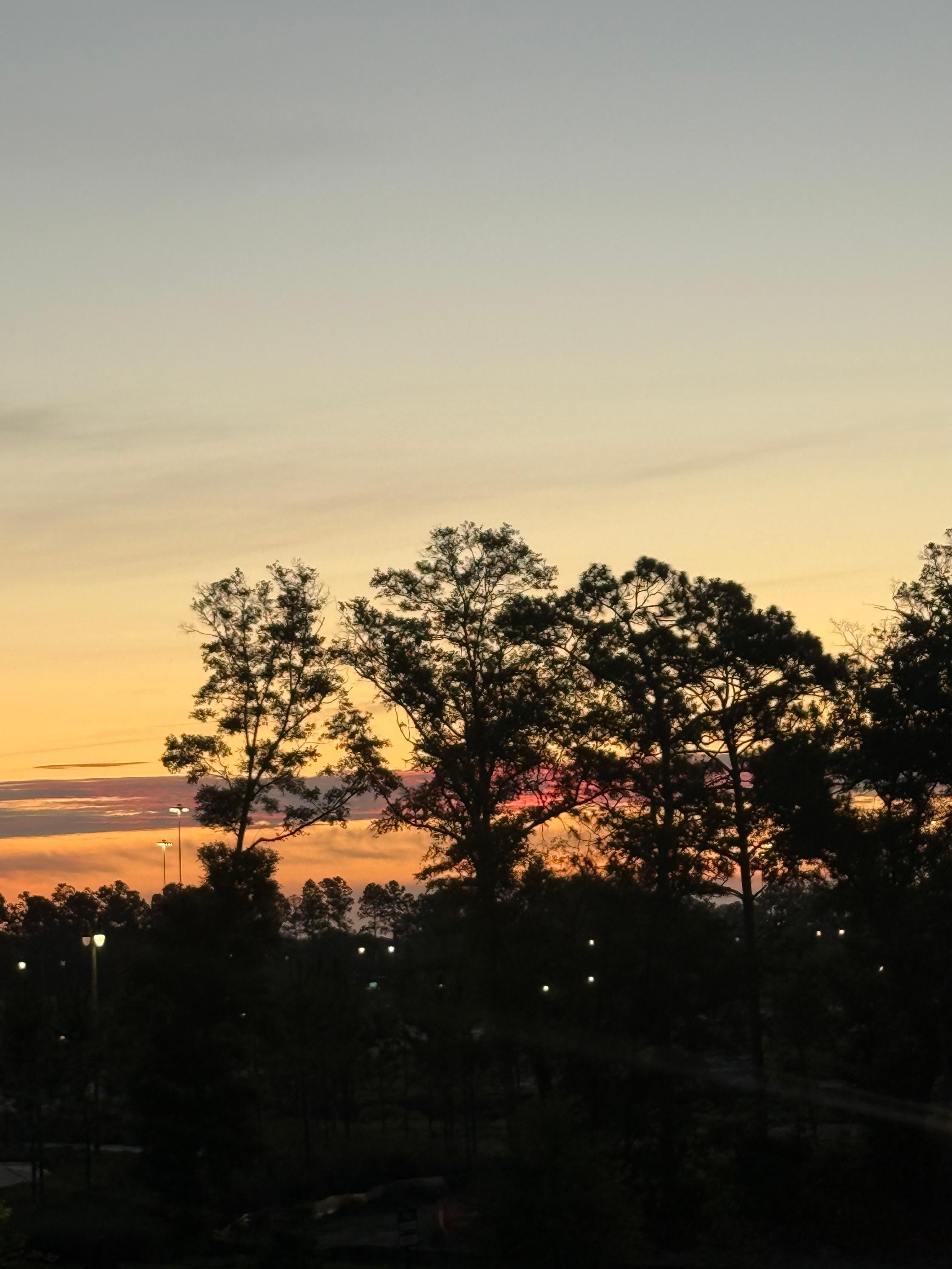 View of sunrise from the balcony