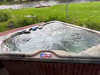 Hot tub felt so good at night when it got colder