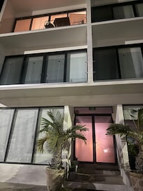 Front of condos