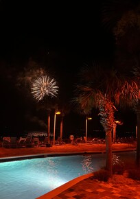 Our view of pier fireworks.