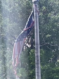 This poor flag represents the condition and quality of this hotel.