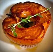 Day 1: First Course - Asian Pear with balsamic honey reduction