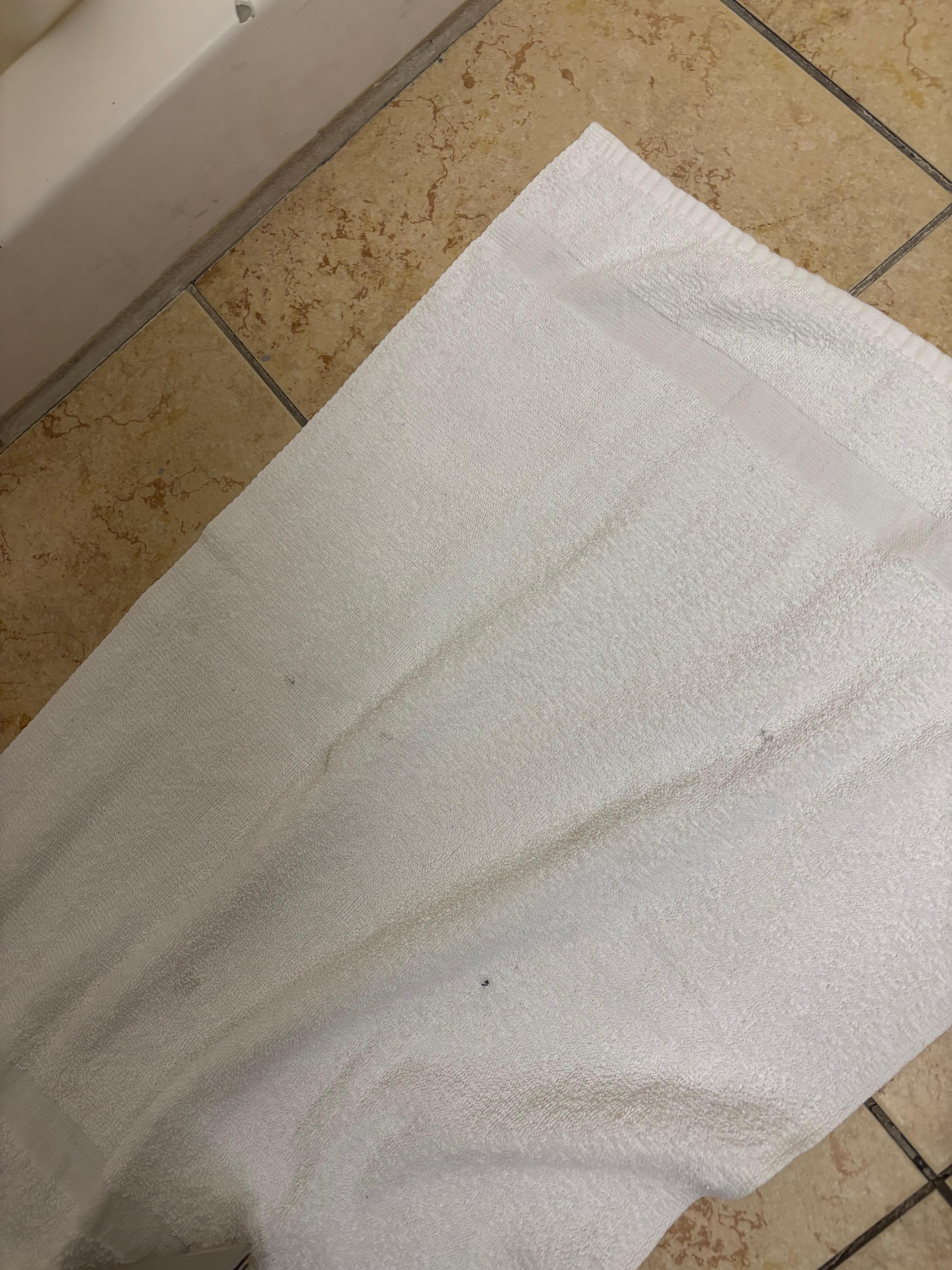 Stained towel