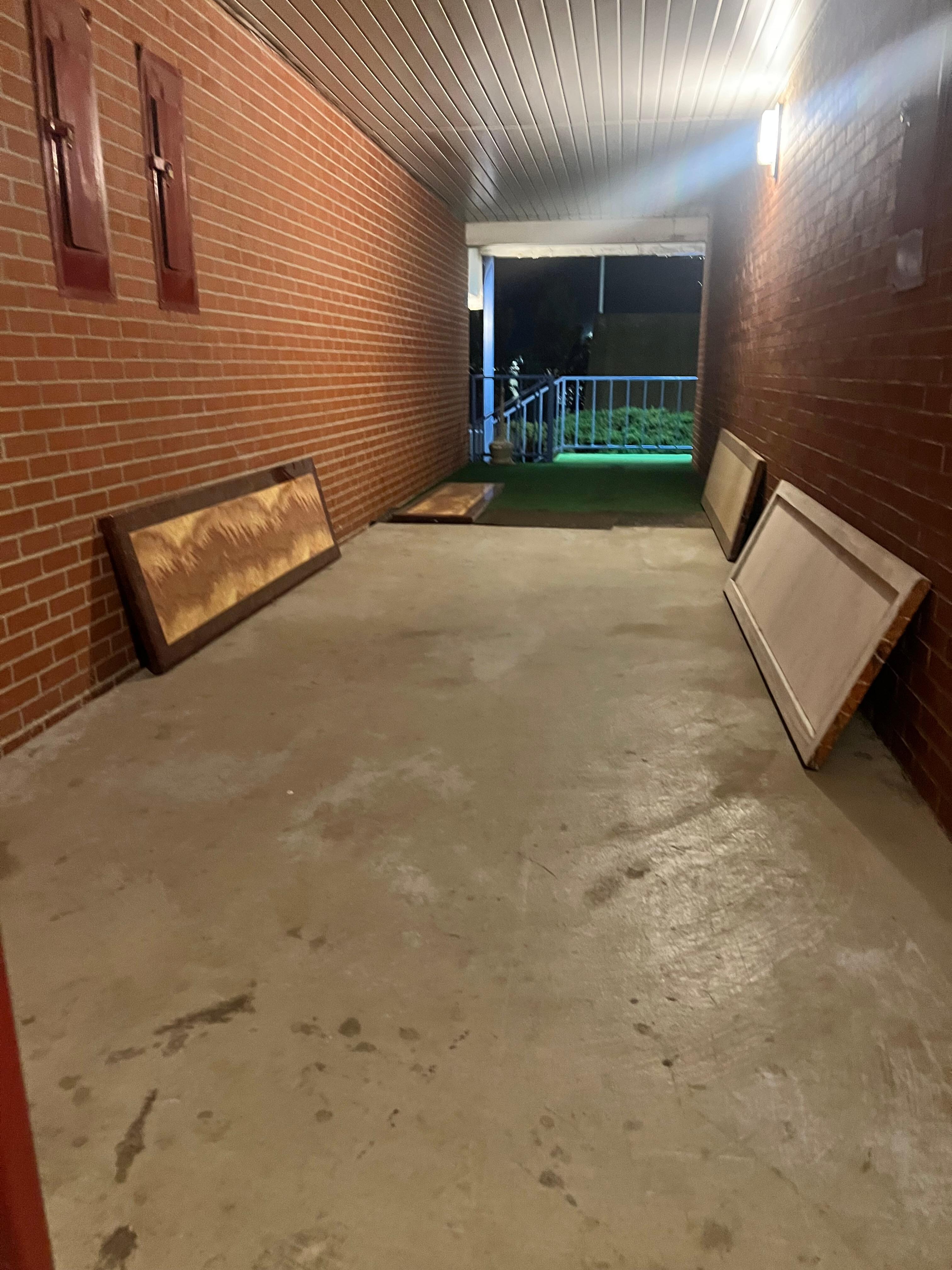 The hallways of stuff that is trashed left all over going to our toom