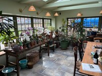 The conservatory is light, airy, and beautiful.