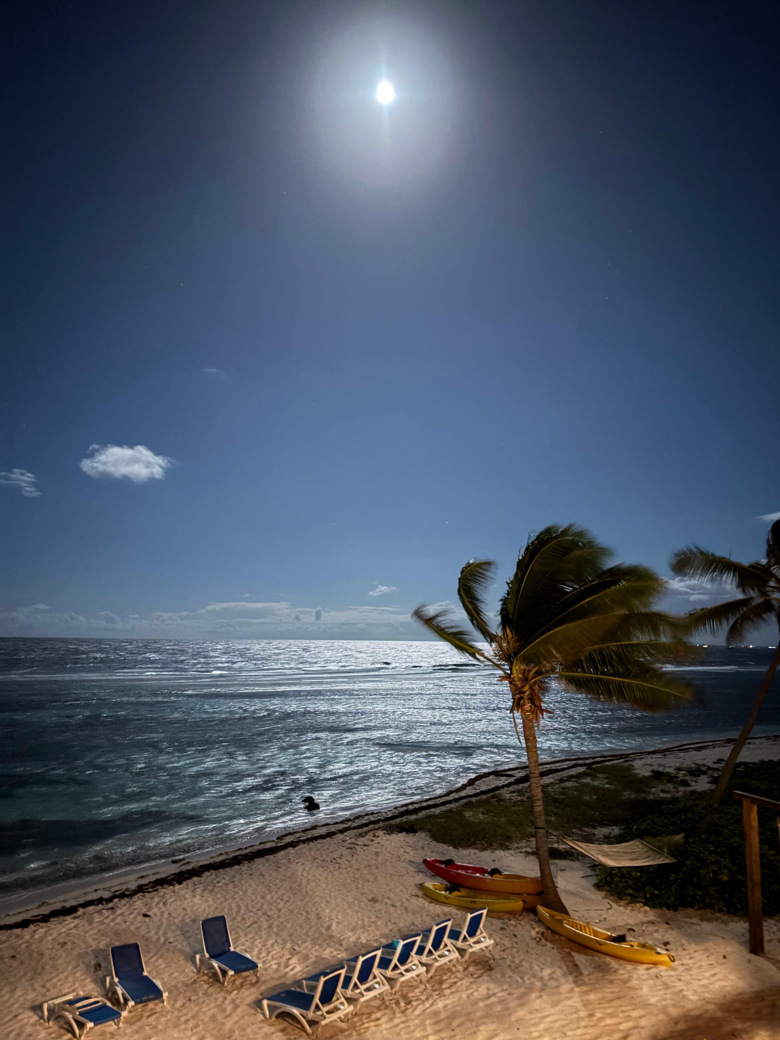 Full moon over the ocean 