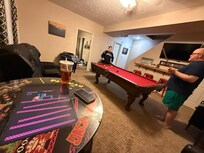 One of our fav family hangouts, playing pool and video games!