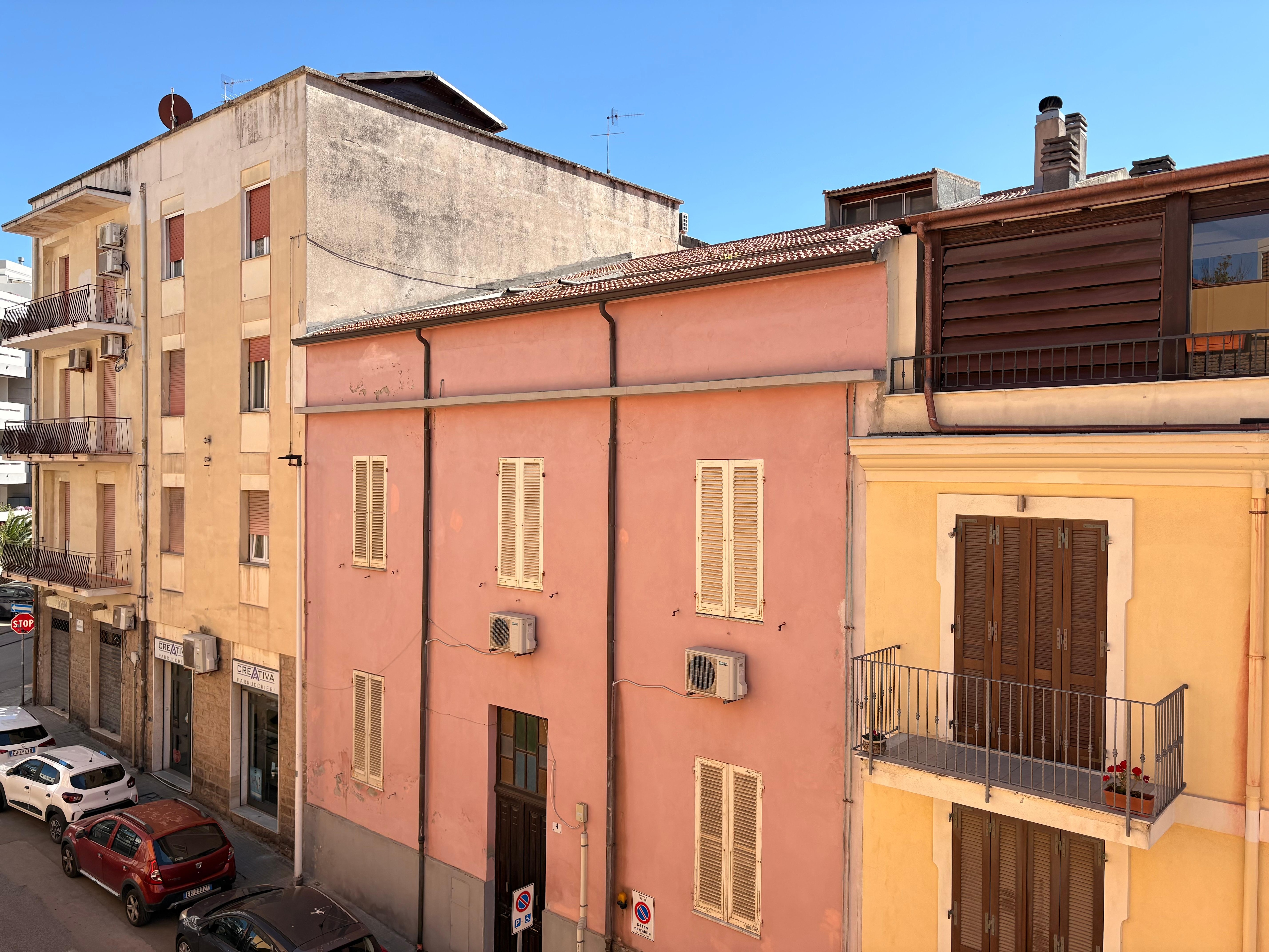 View of the street from the bedroom. 