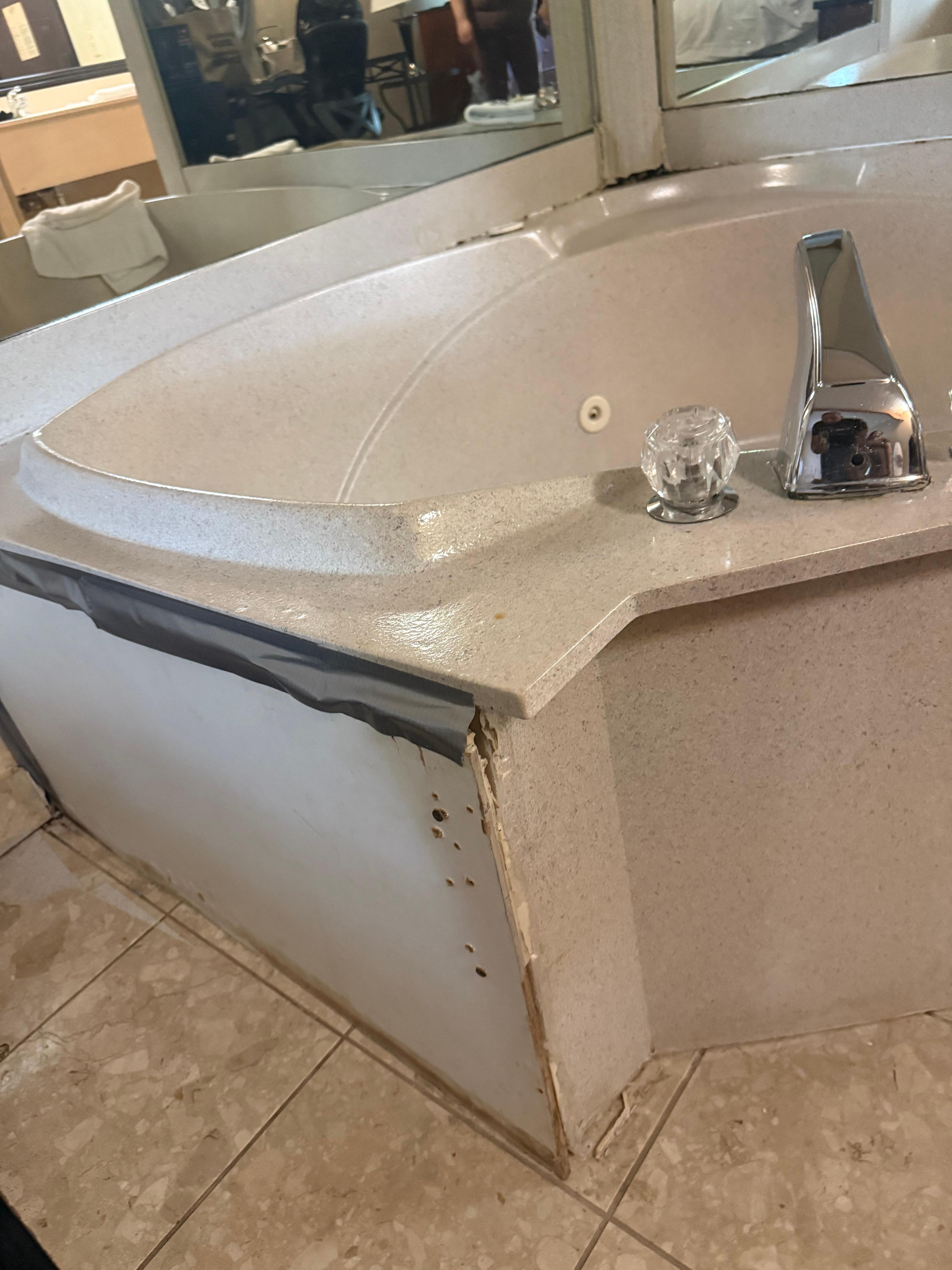 Broken jacuzzi tub that will cut u
