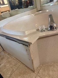Broken jacuzzi tub that will cut u