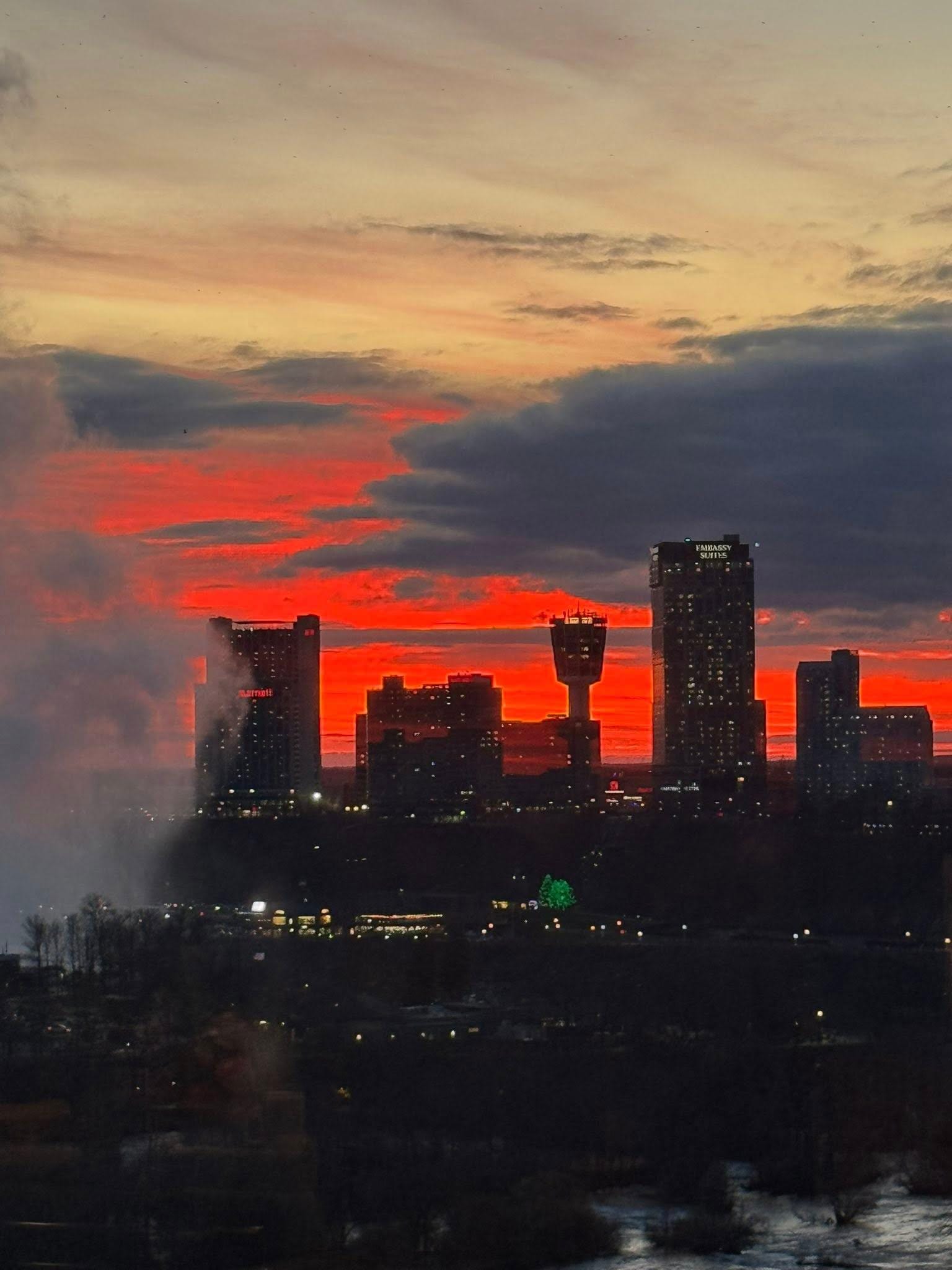 Sunset from the condo window