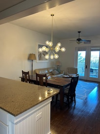 Dining area and living room