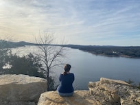A short hike away on property we were able to take family photos with breath-taking scenery even in winter!