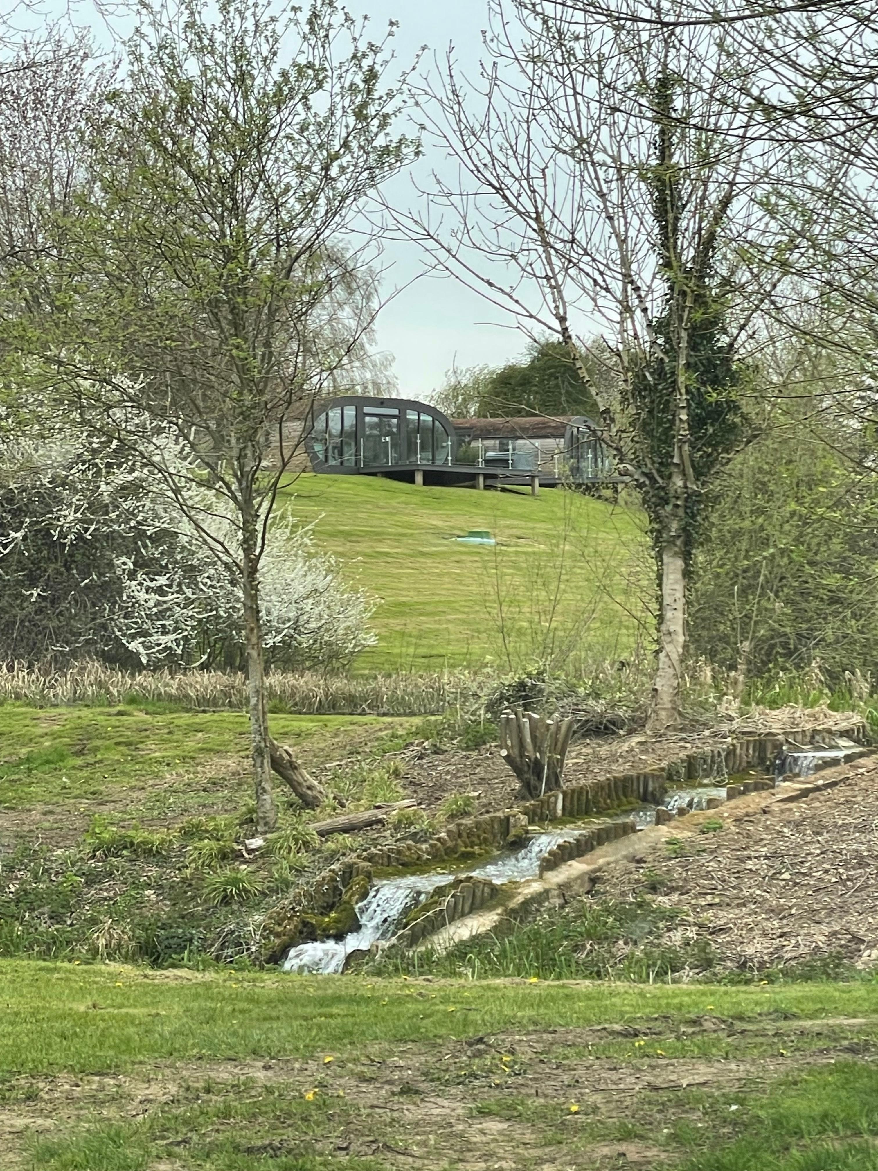 View approaching the pods. 