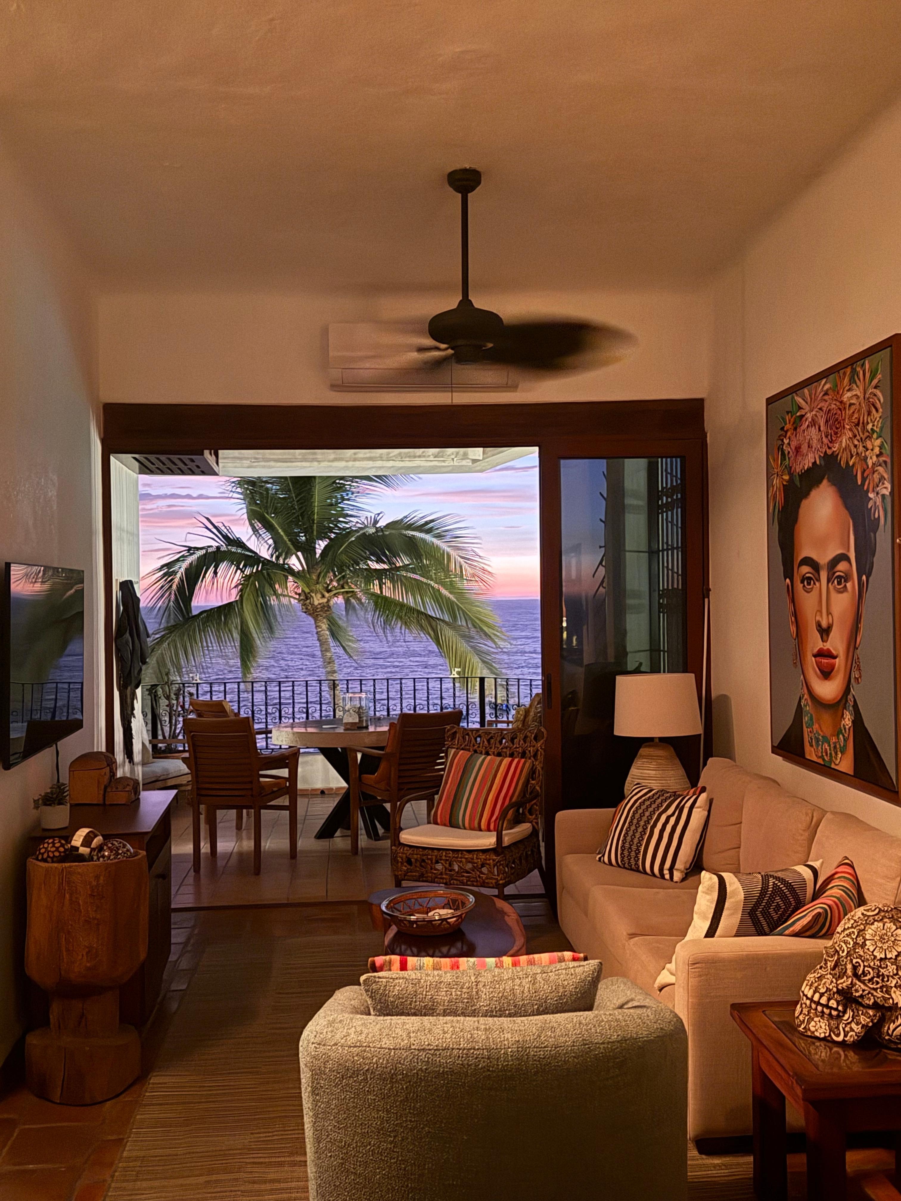 Living room and patio