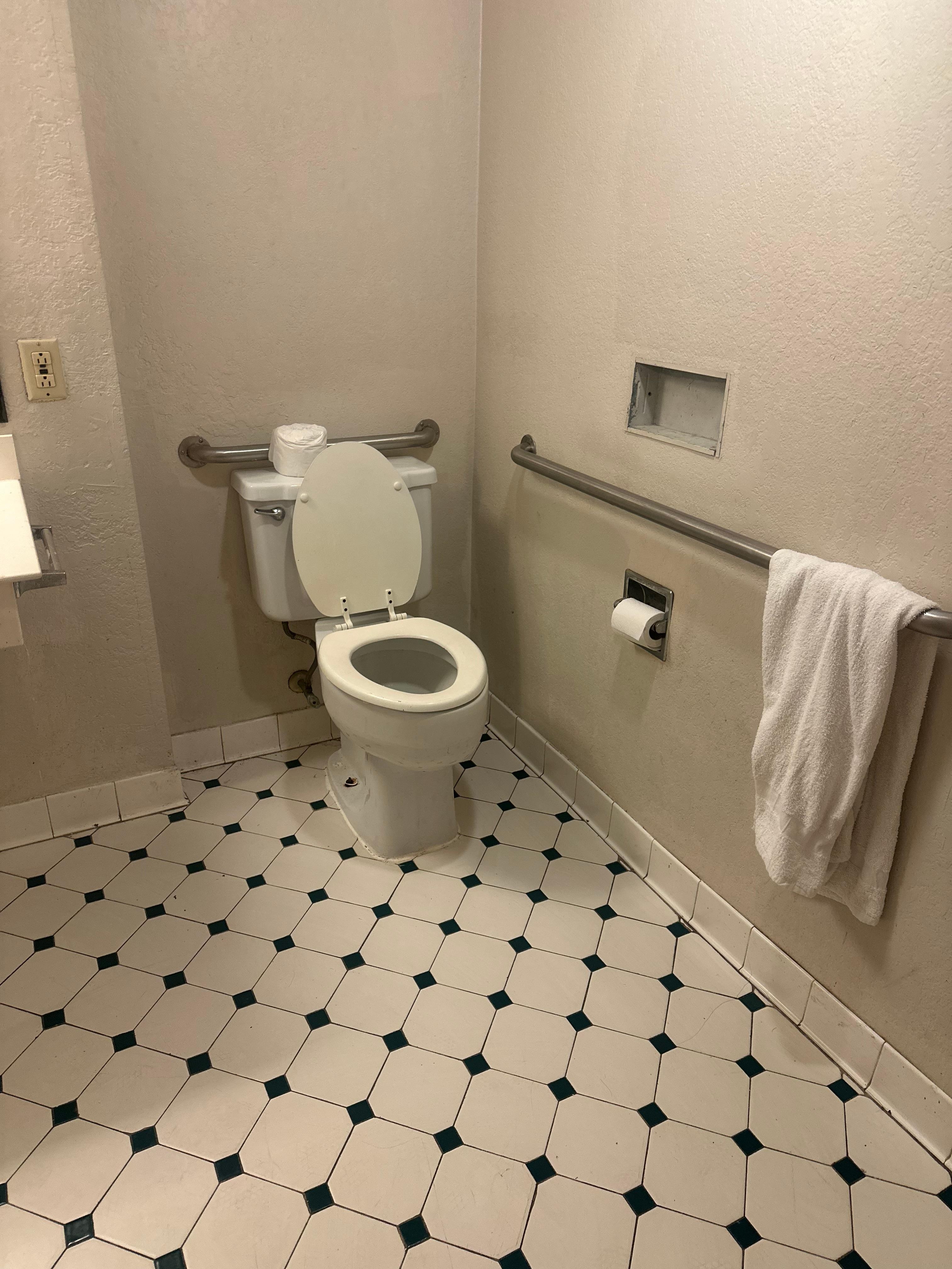 One unfolded, dirty, towel.