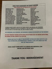 Not sure why they have such an exhaustive list of fees for damaged or stolen items, but at least they are clear about it. Security deposit fee was $50 in Nov. '25