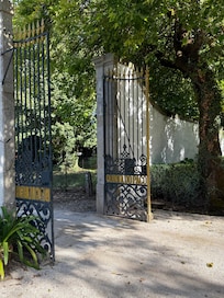 A gate entrance to the property