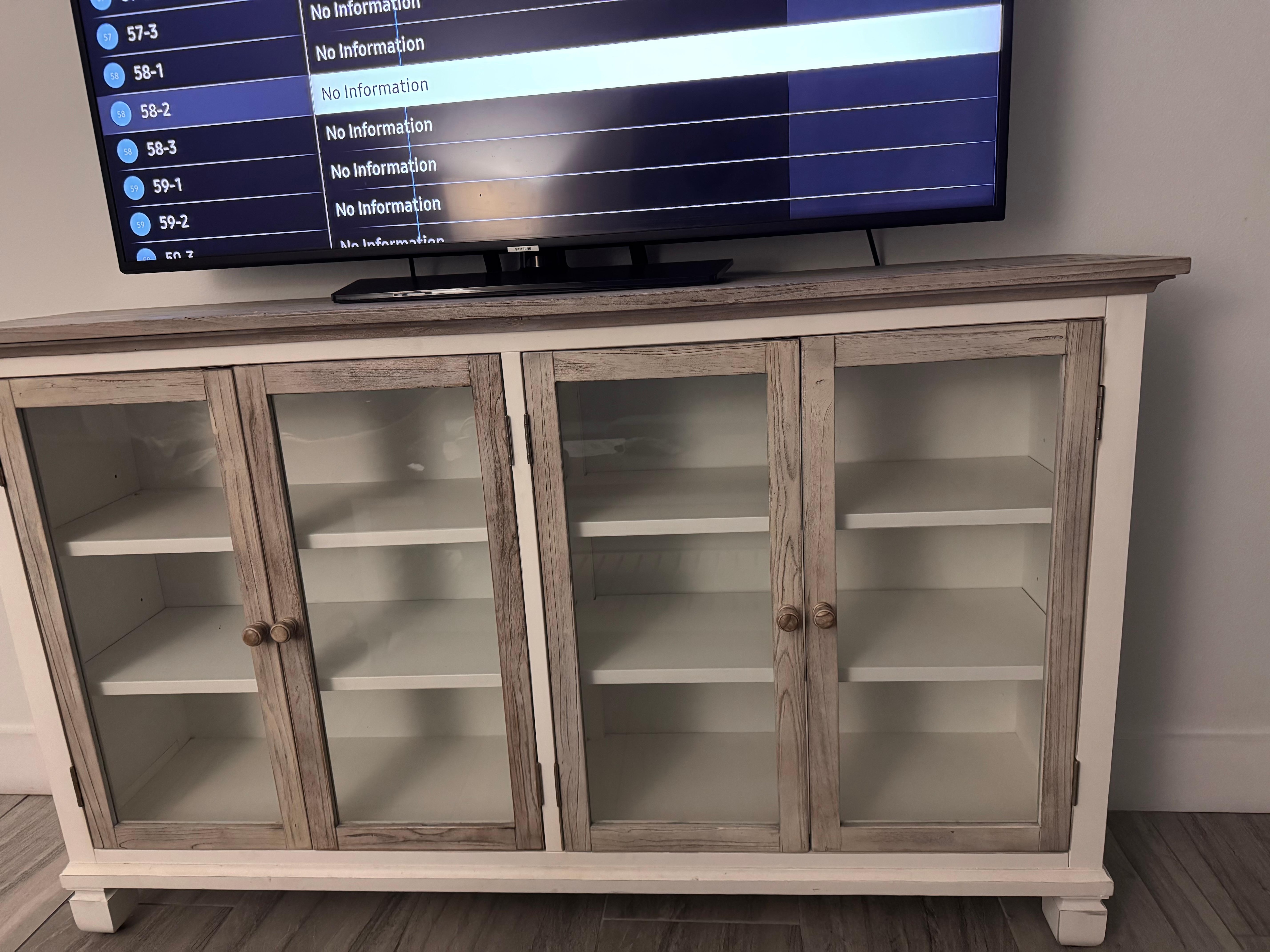 Empty tv cabinet.
