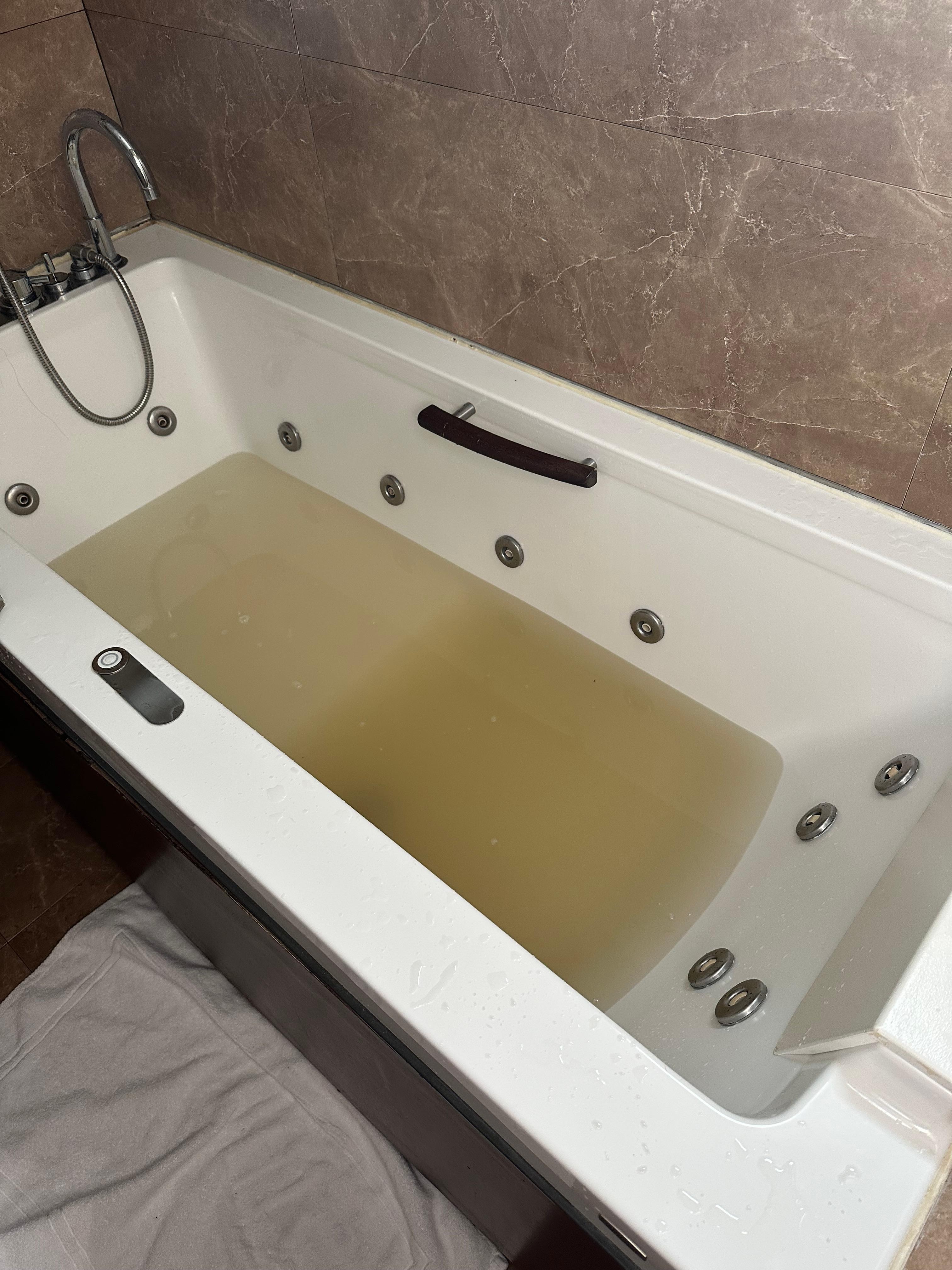 Water from tub spout