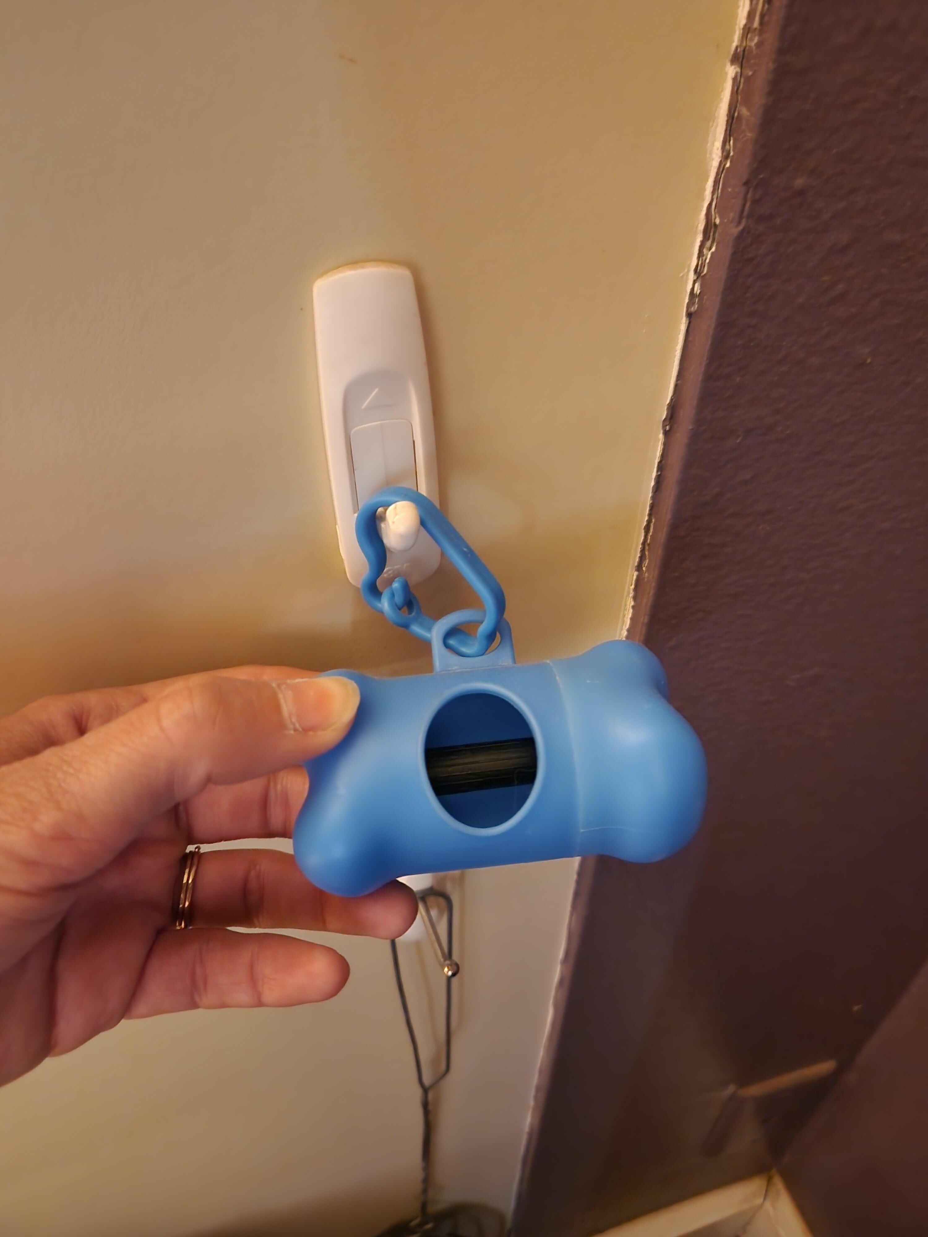 Less than helpful, but good idea- empty dog poop bag holder