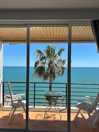 View from room out to the balcony