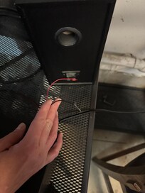 This is the only speakers for the whole house- in the garage and it was broken as the wires were cut.