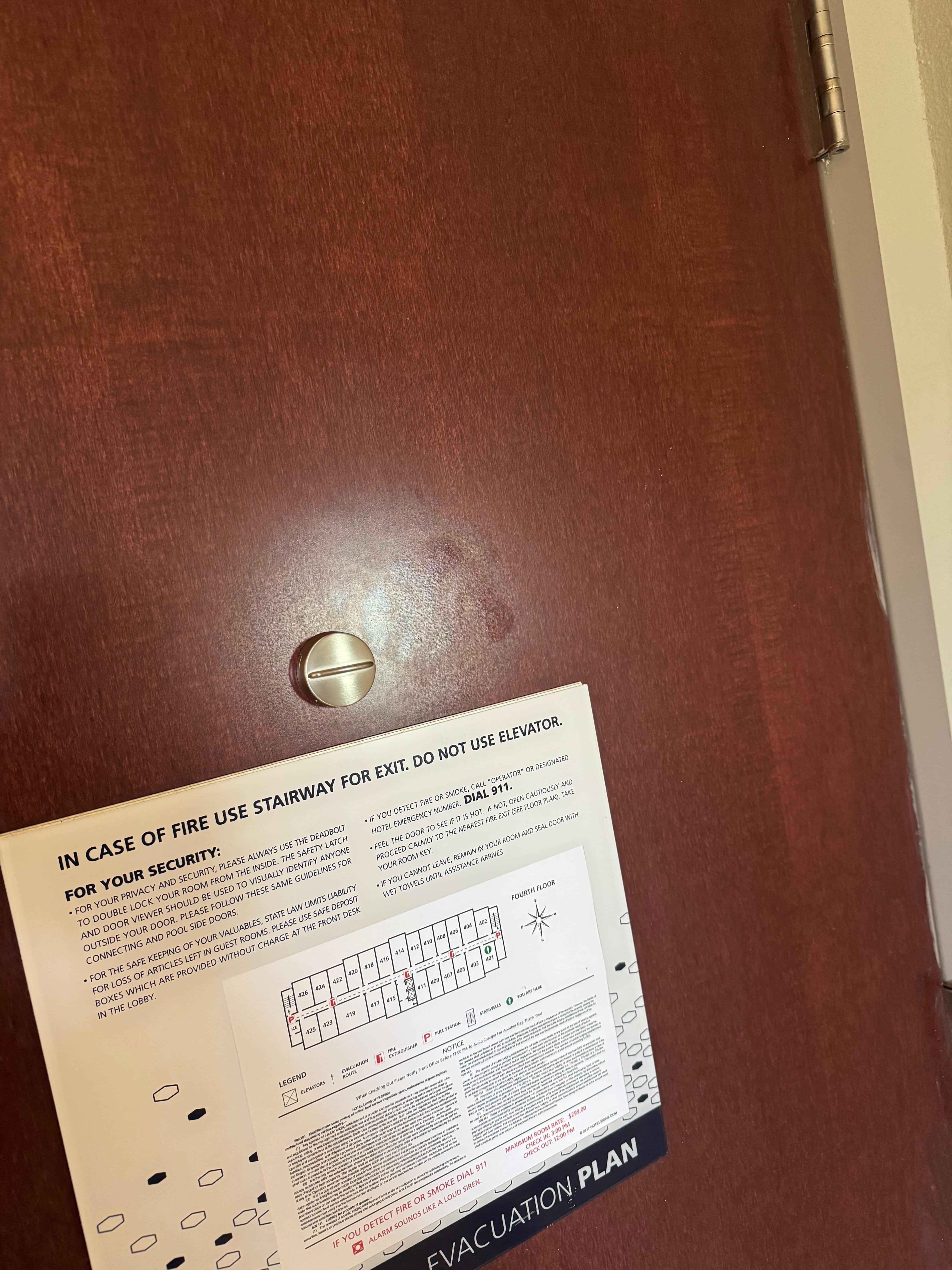 Oily face print on the peep hole