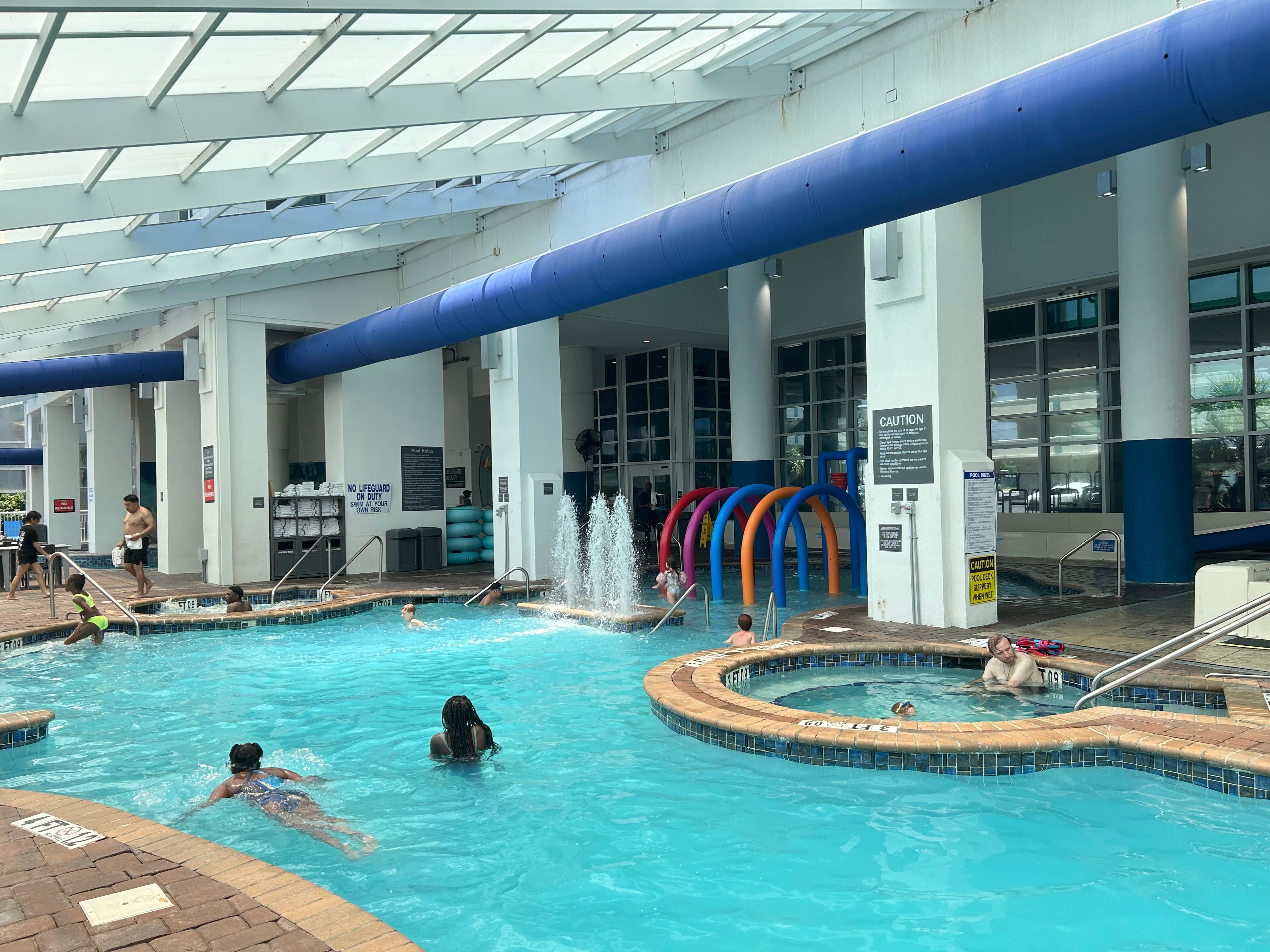Water park. In the far right corner of this picture is where the bar is. You can get a menu from the third floor restaurant too. 