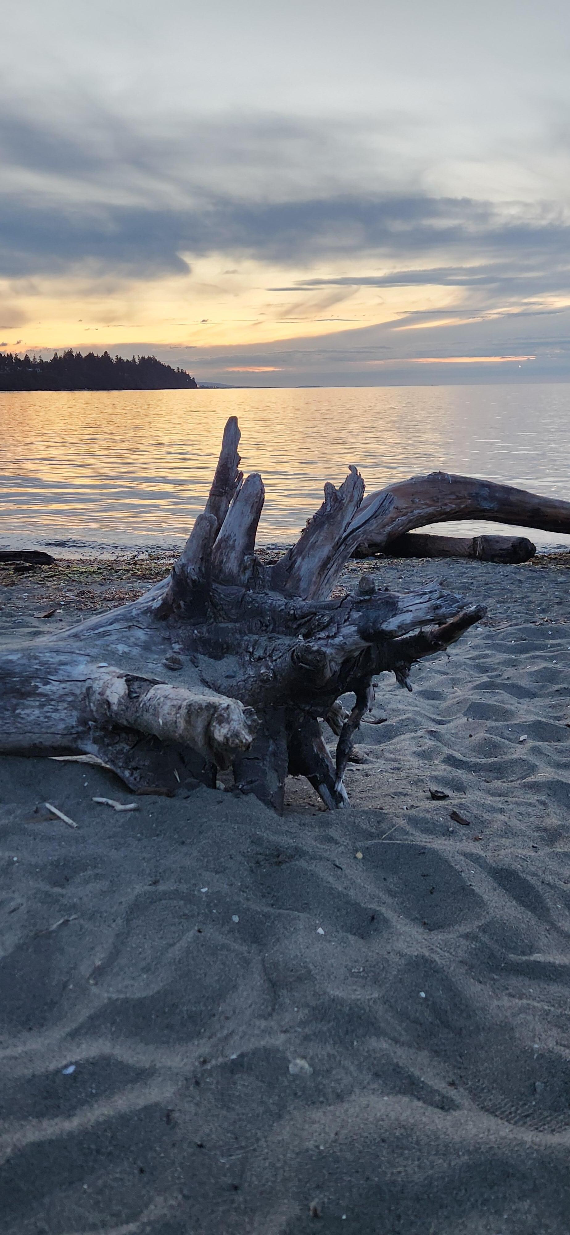 Sunset at main beach in Parksville