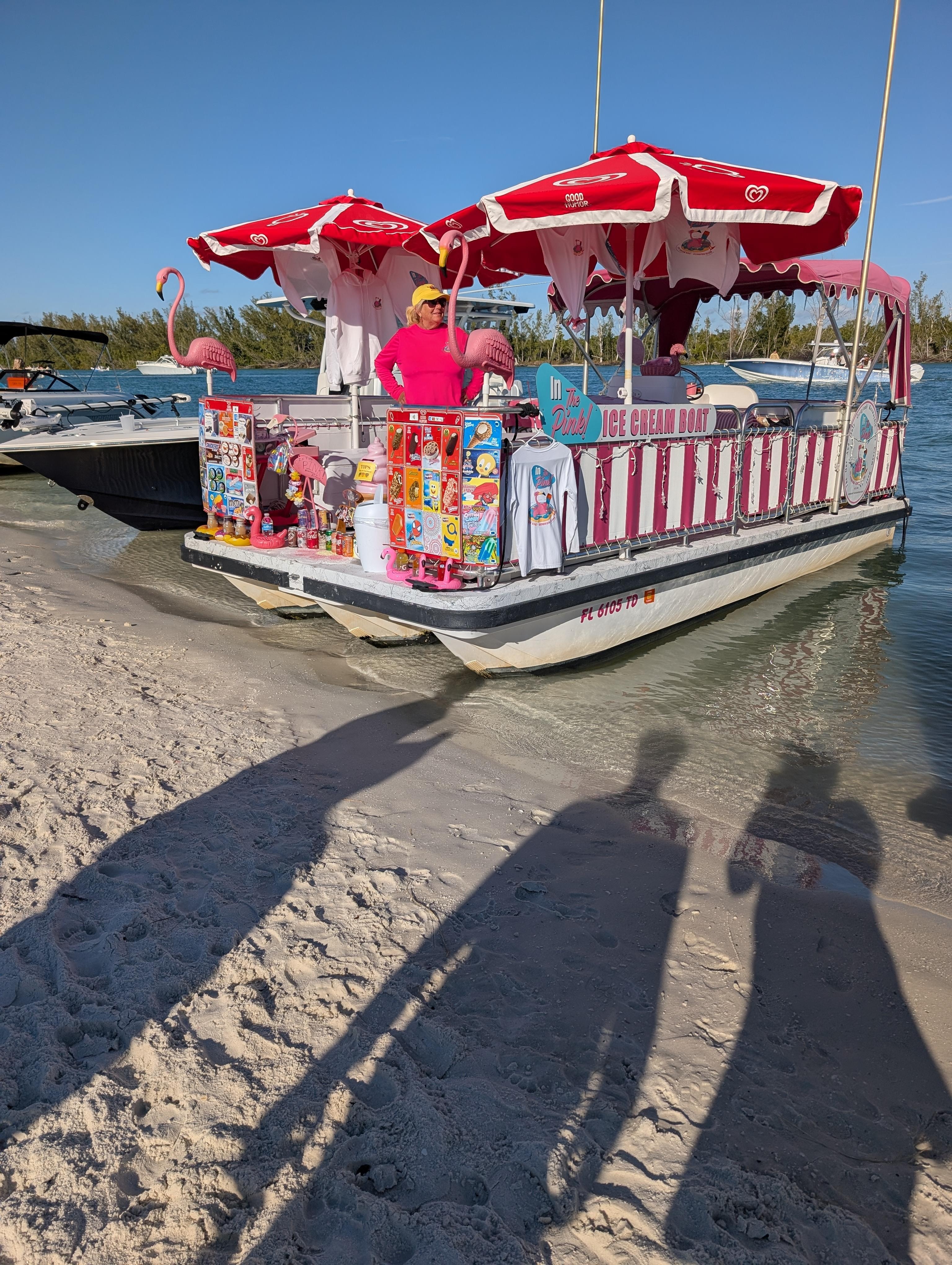 Ice cream and food boats at the beach!!