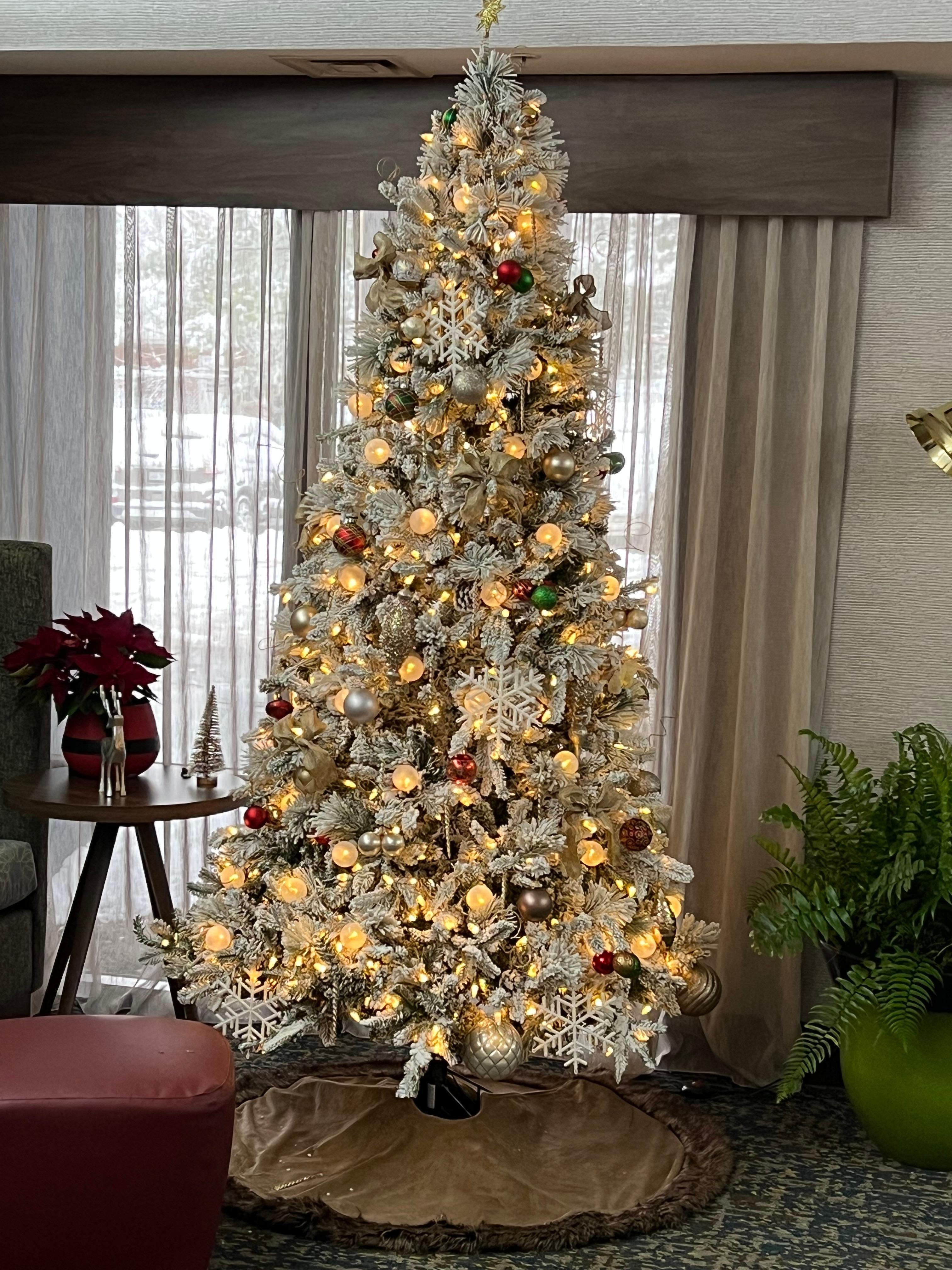 Lobby during Christmas season