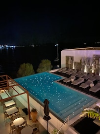 View from balcony of main pool