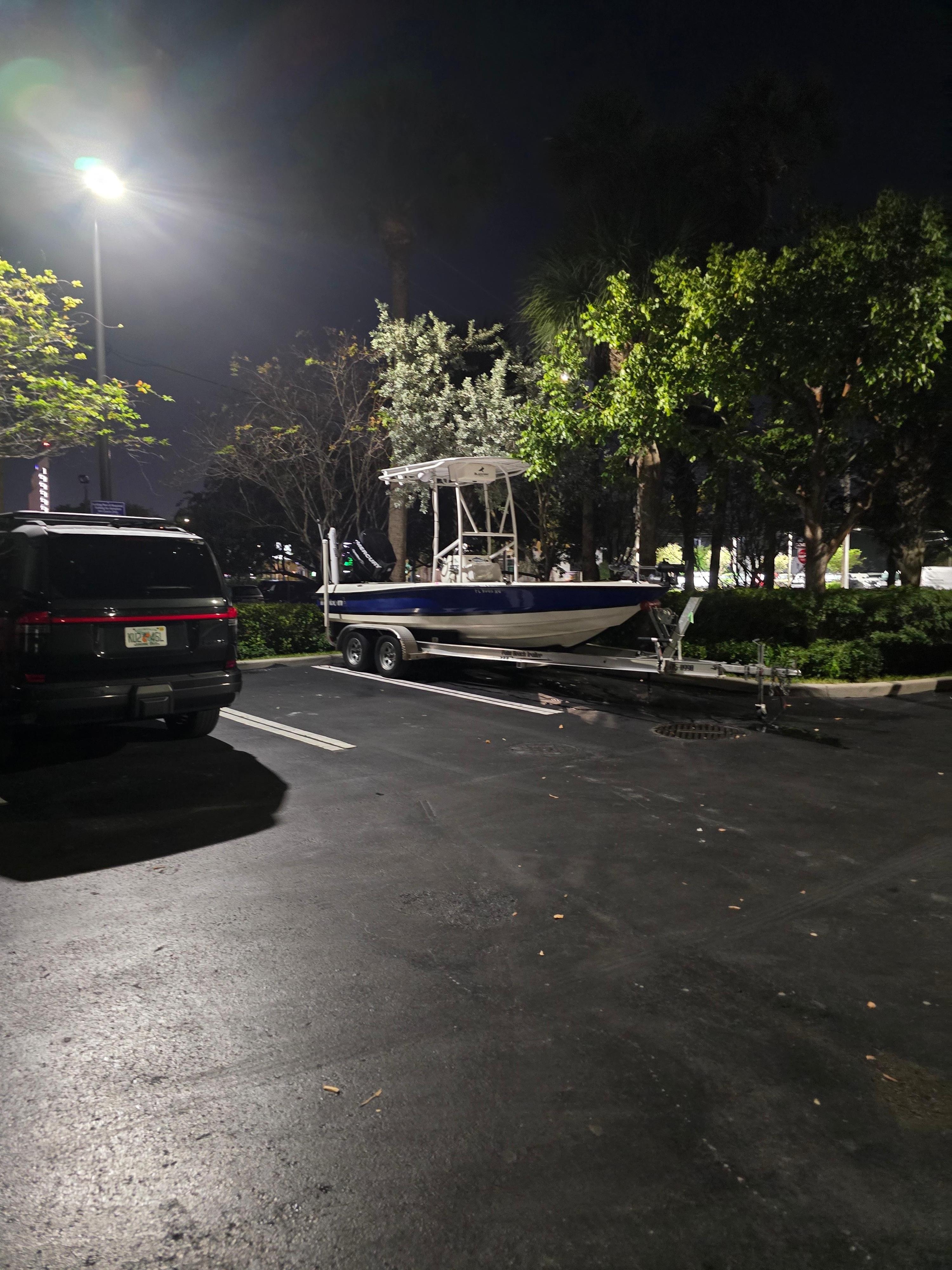 Very annoying. Boats were taking up parking spaces. Too close to the line to take the chance to park overnight. 