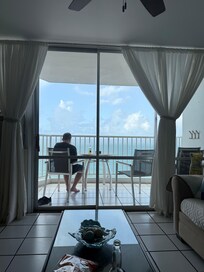 View from inside looking out to balcony