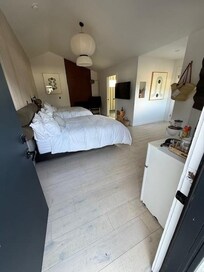 Sorry, the photos were after we were leaving. so, excuse the beds. This does not allow many pictures. Room is handicap accessible
