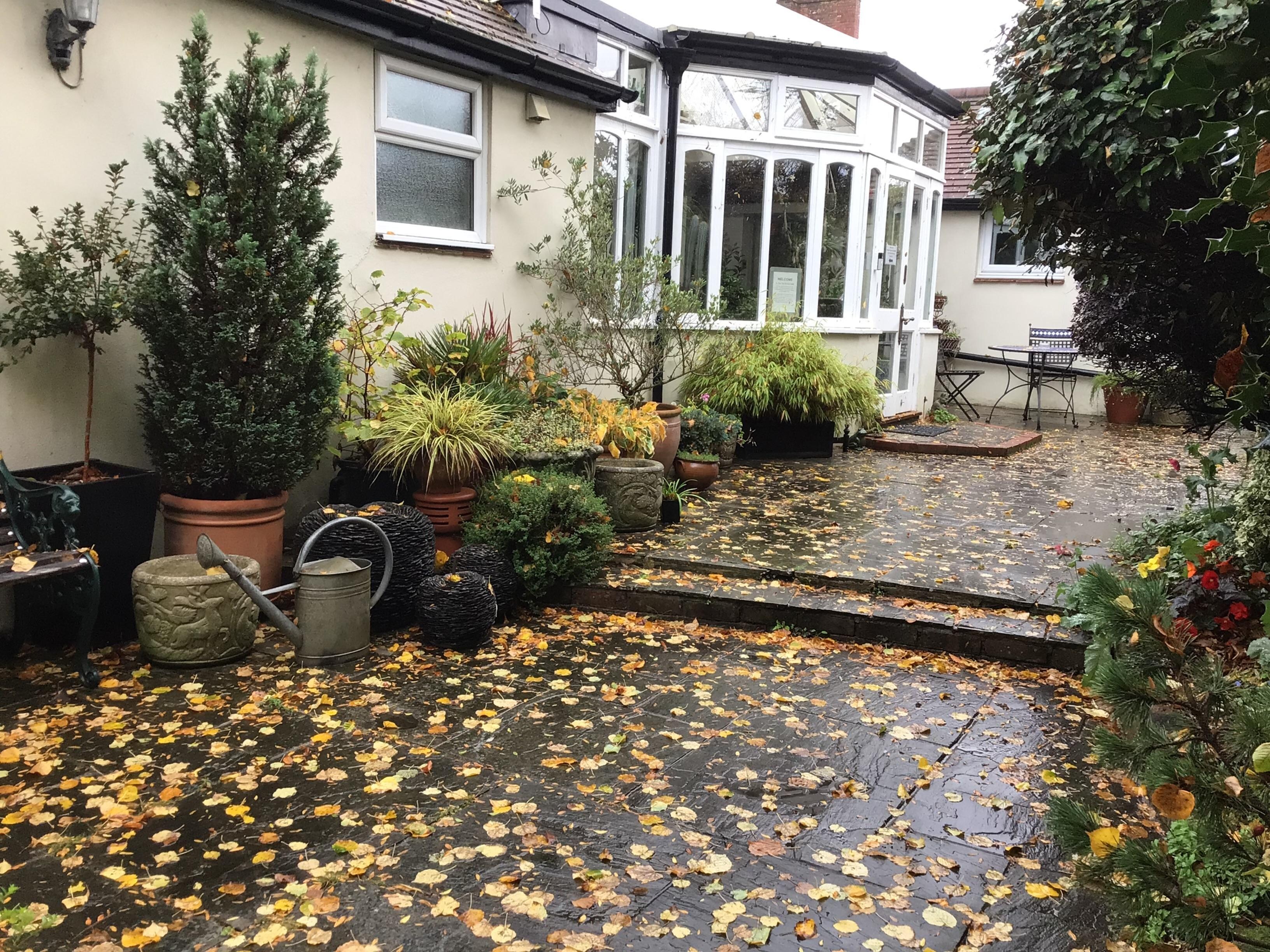 The entrance path from the car park area. Autumn is here. The garden must be amazing in Summer. 
