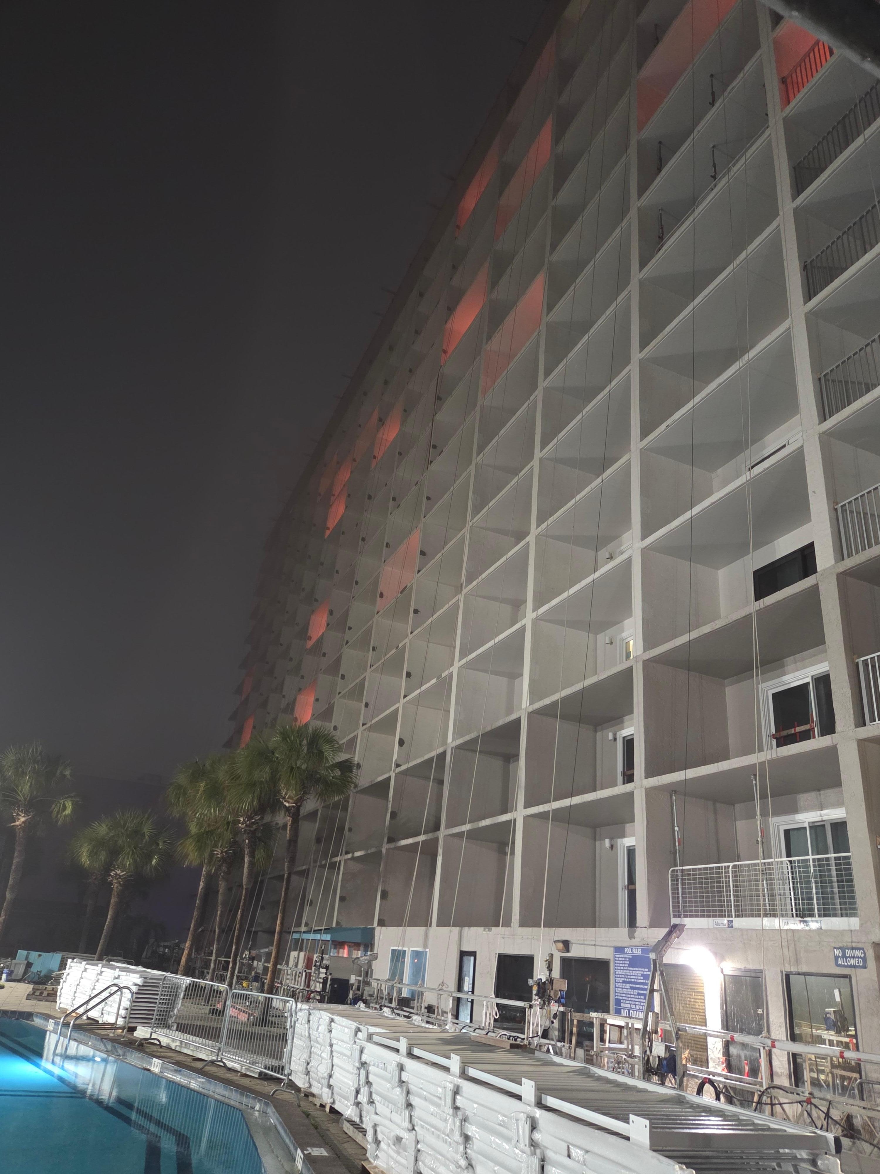 Undergoing construction on the balconies. No railings