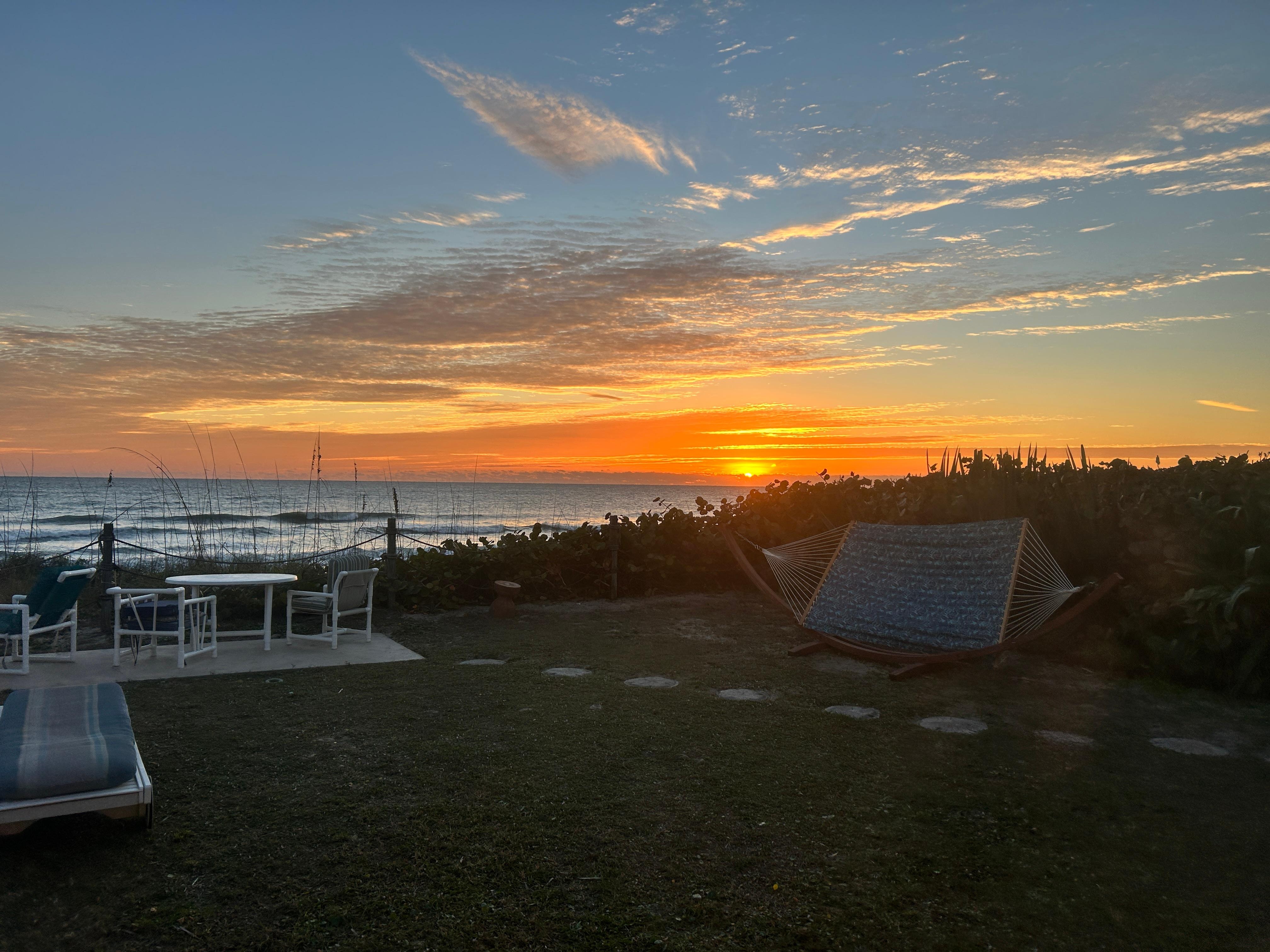 Sunrise from my window because it was a high of 43 degrees this day! 