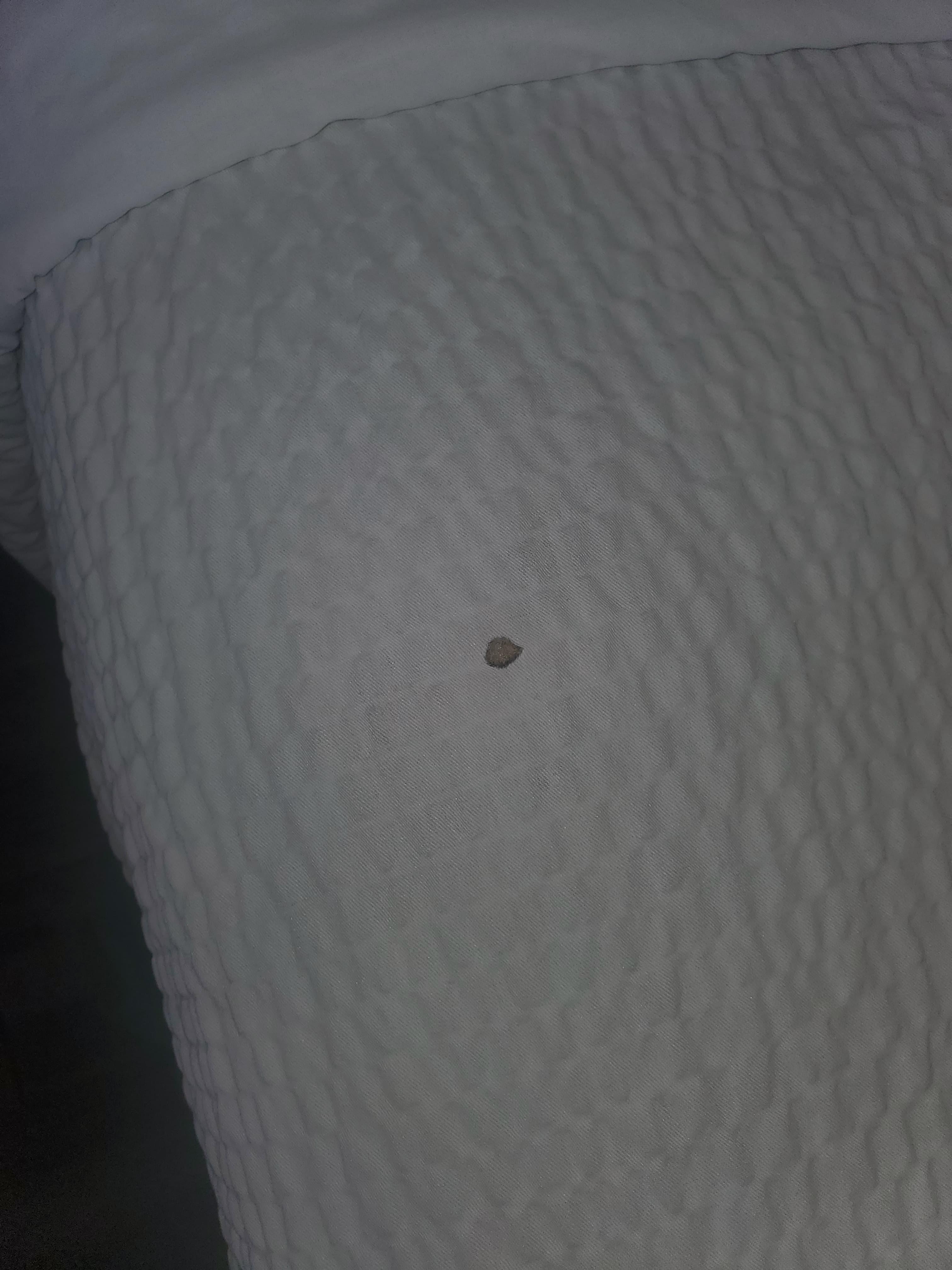 Stained linens with burned marks