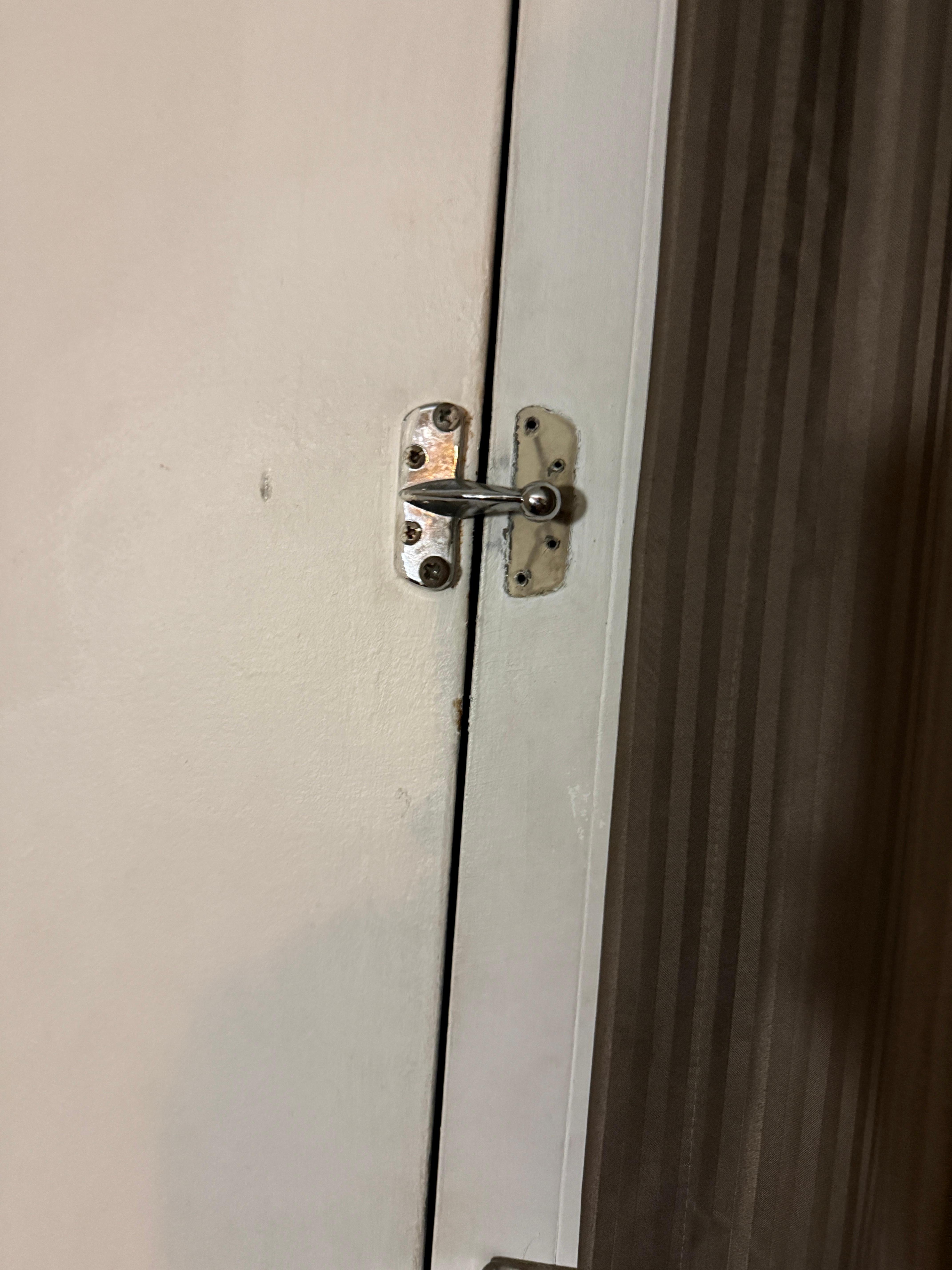 No security latches on doors. 