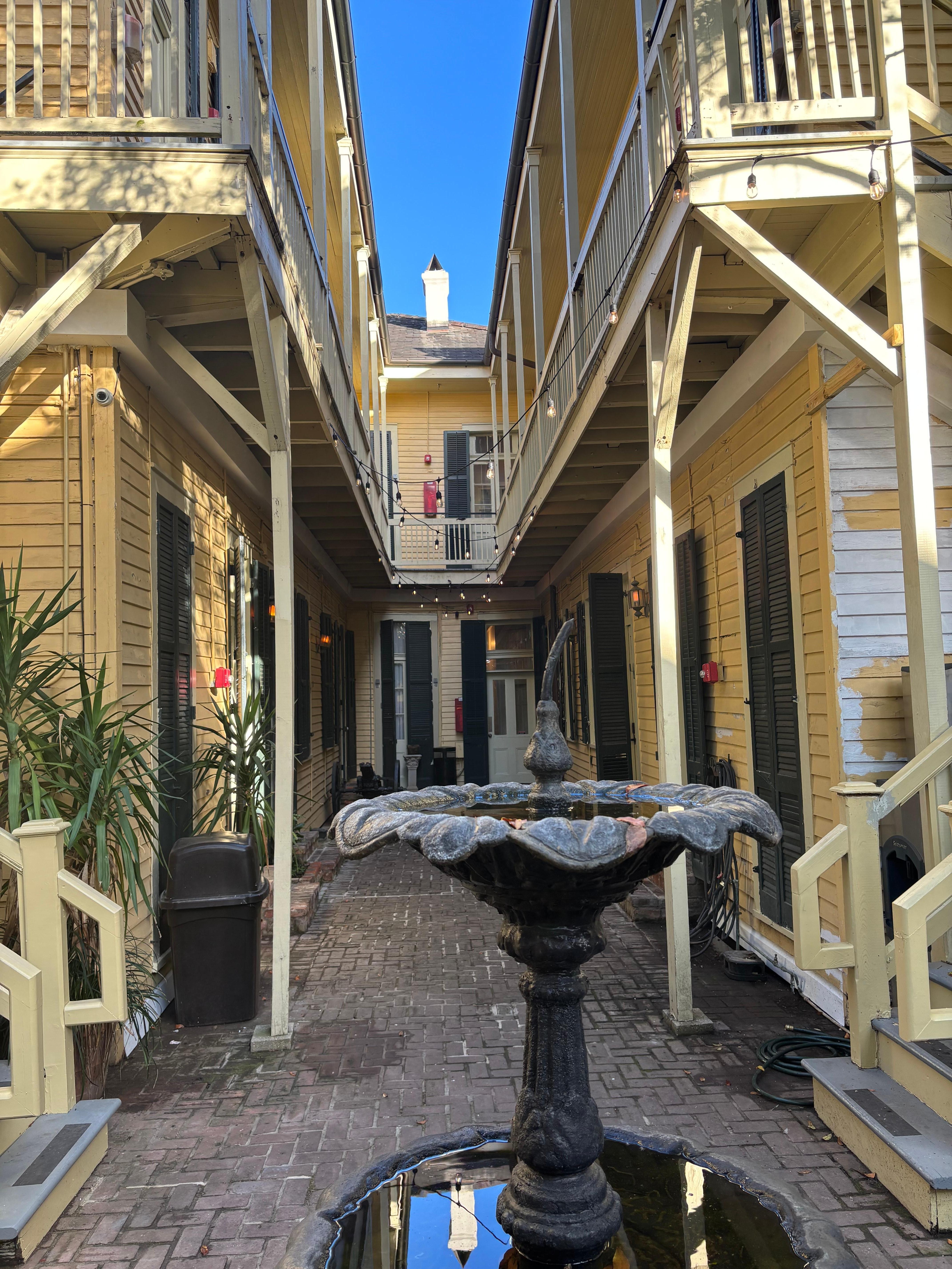 Courtyard in the back of the hotel.
