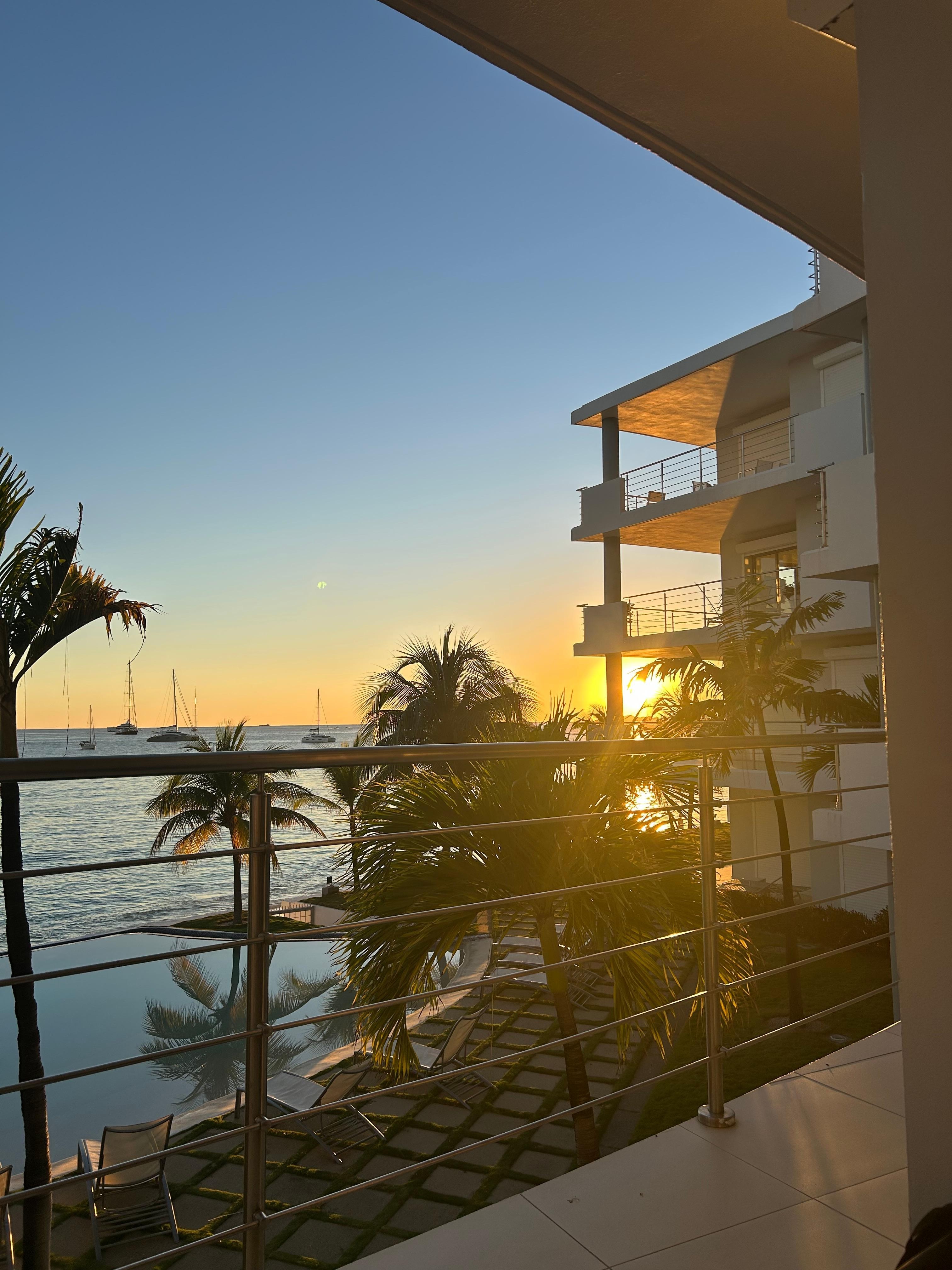 From the balcony at sunset