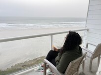 Enjoying a morning coffee and a beautiful view