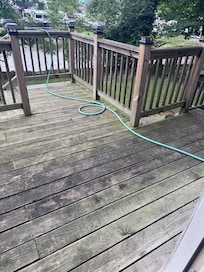 Water hose that was a fall hazard.