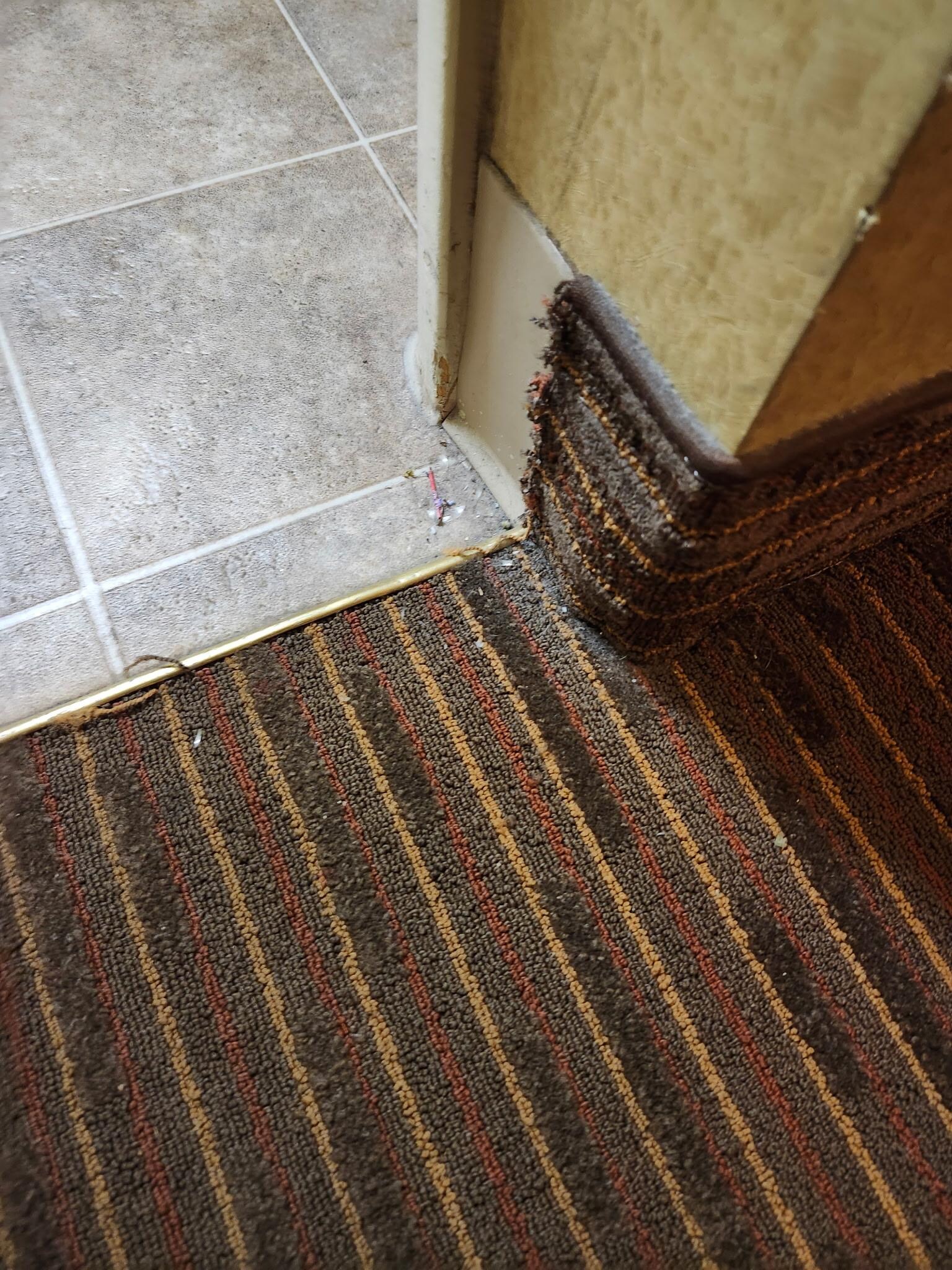 Floors were not swept, vacuumed or moped. This was a non smoking room that had an old cigarette smell. Broken glass was left in the room. We had clean sheets and towels.
