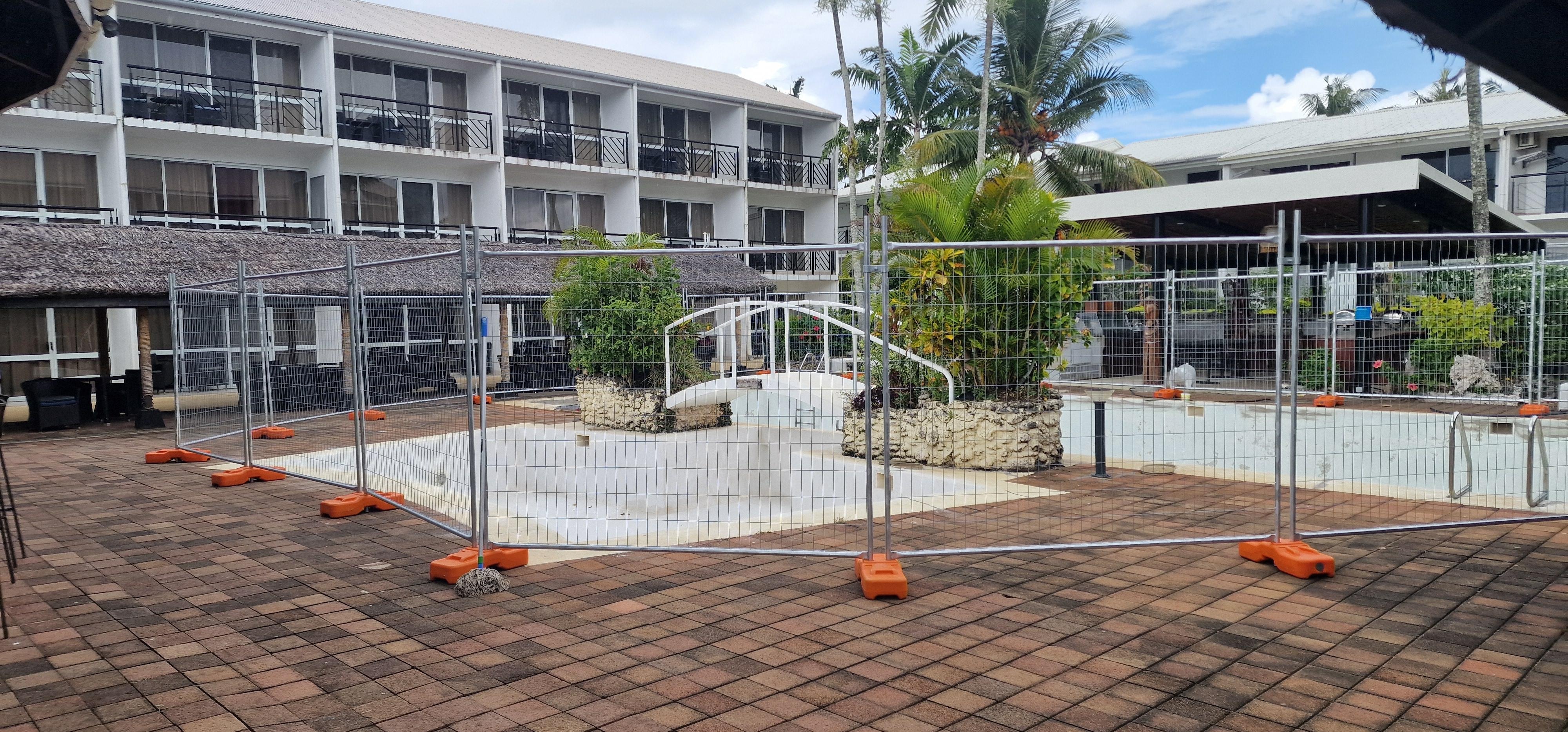 Pool terrace is a building site