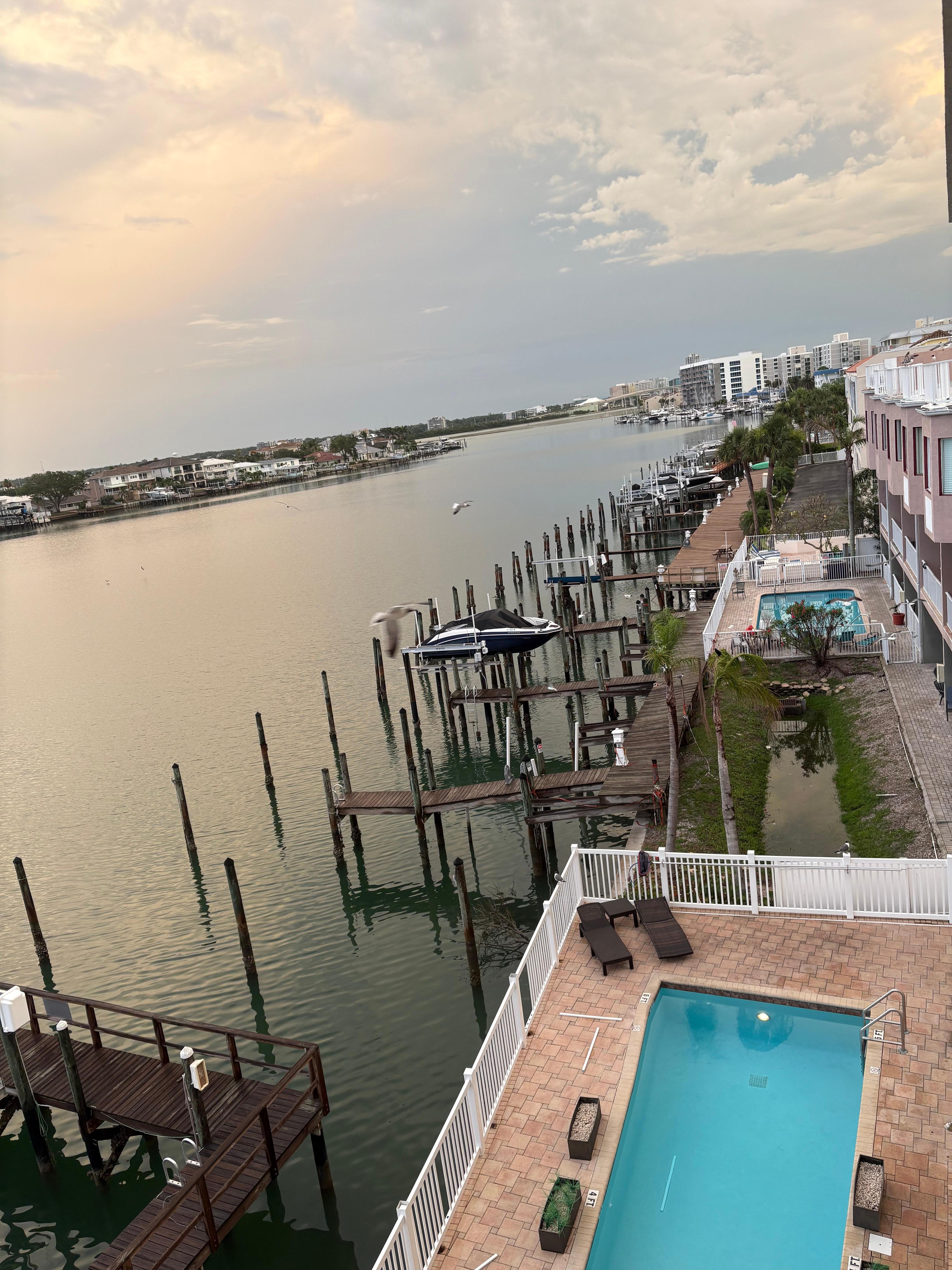 Intercostal water view from the balcony.